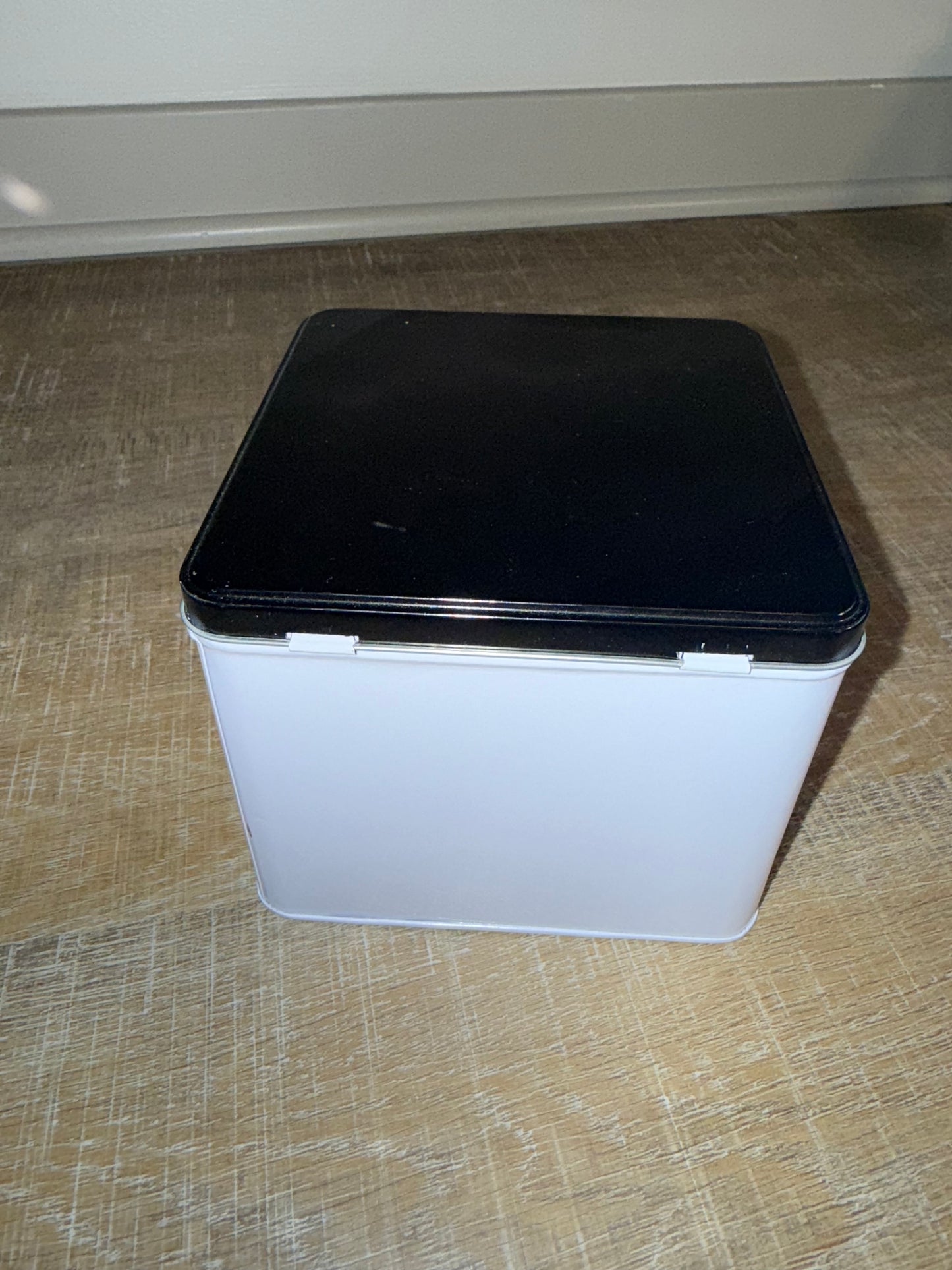 Rae Dunn Black and White Metal 'Sweets' Box