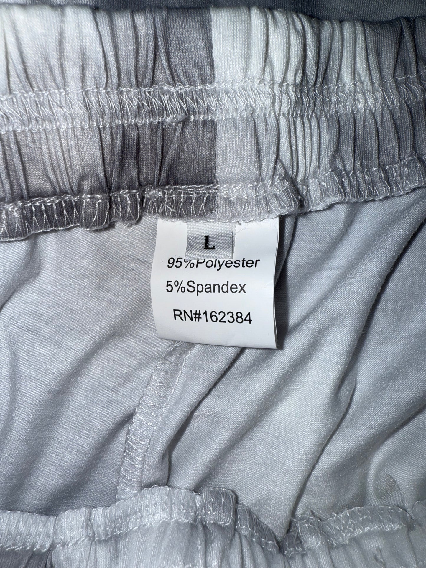 NWT Hope (Large) Brand New Grey & White Tie Dye Shorts & Long Sleeve SET