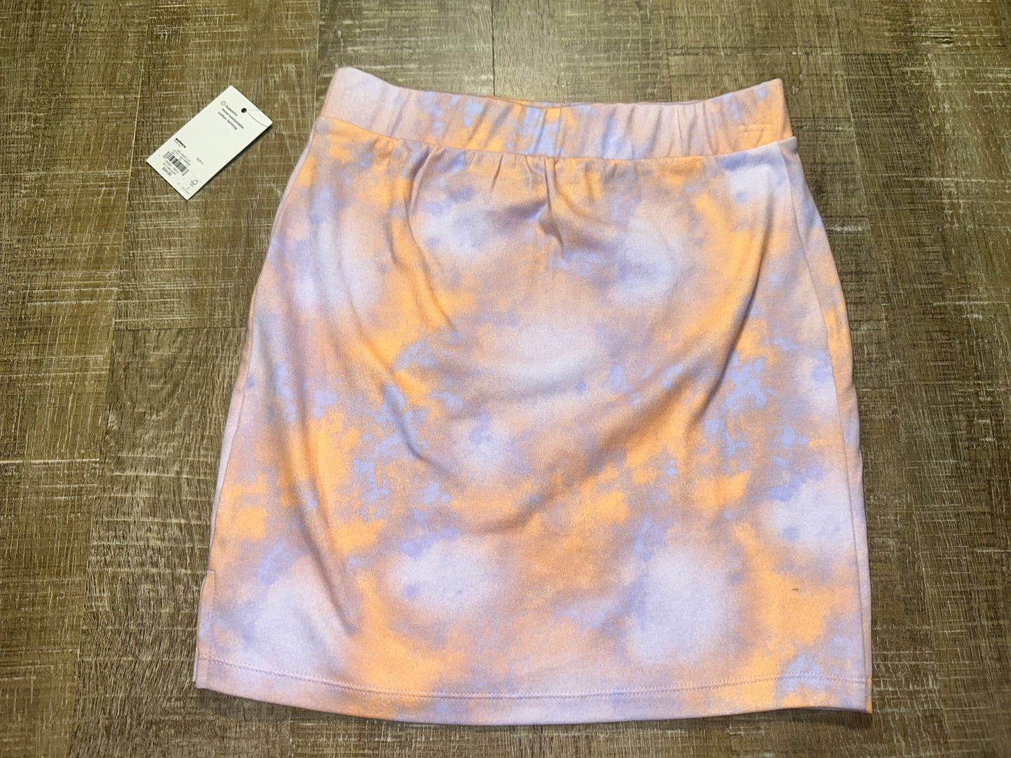 NWT SO (Small) Brand New Purple//Orange Tie Dye Mini SweatSkirt with Stretch