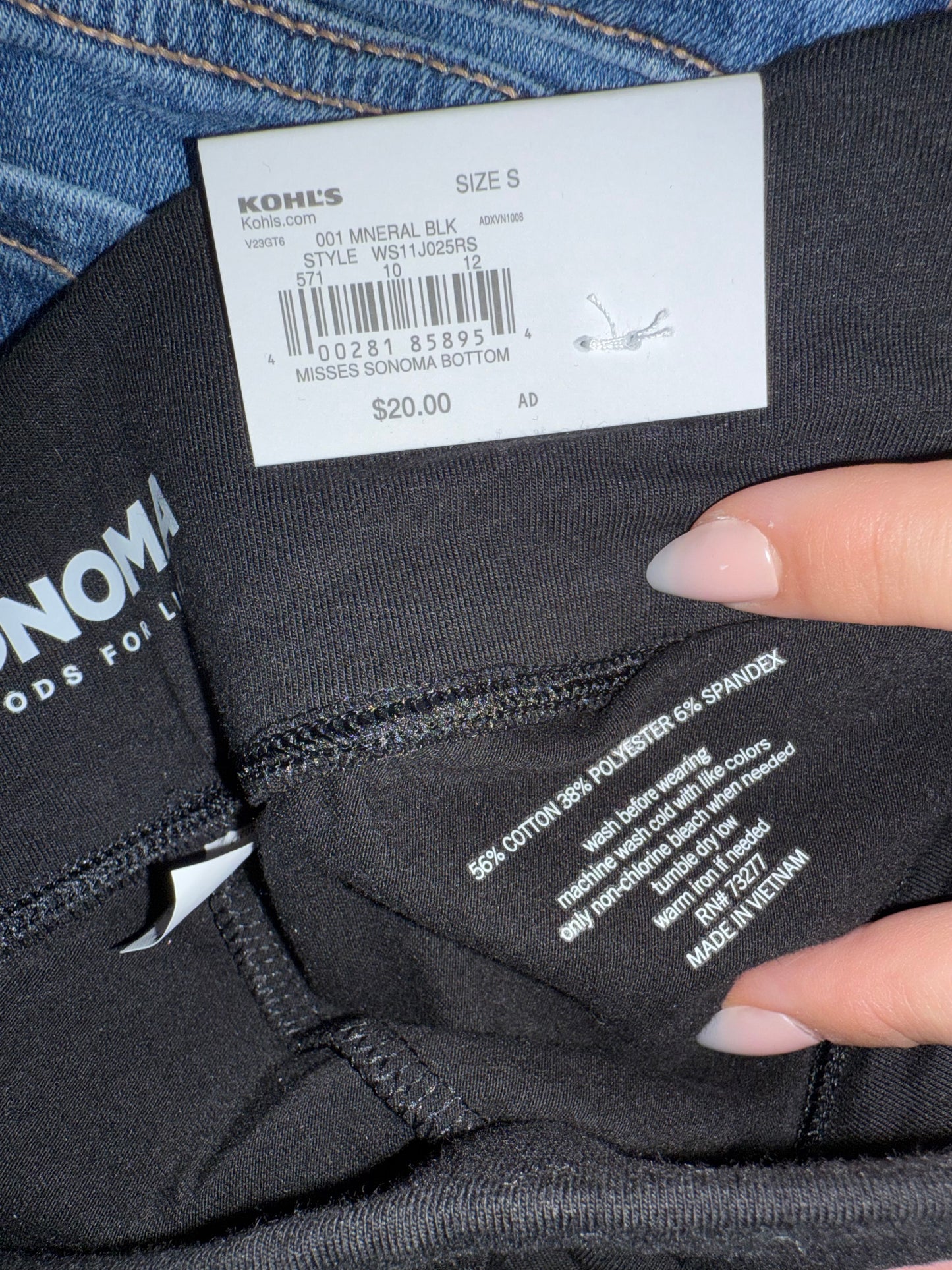 NWT Sonoma (Small) Brand New Black Mid Rise Cinched Leggings