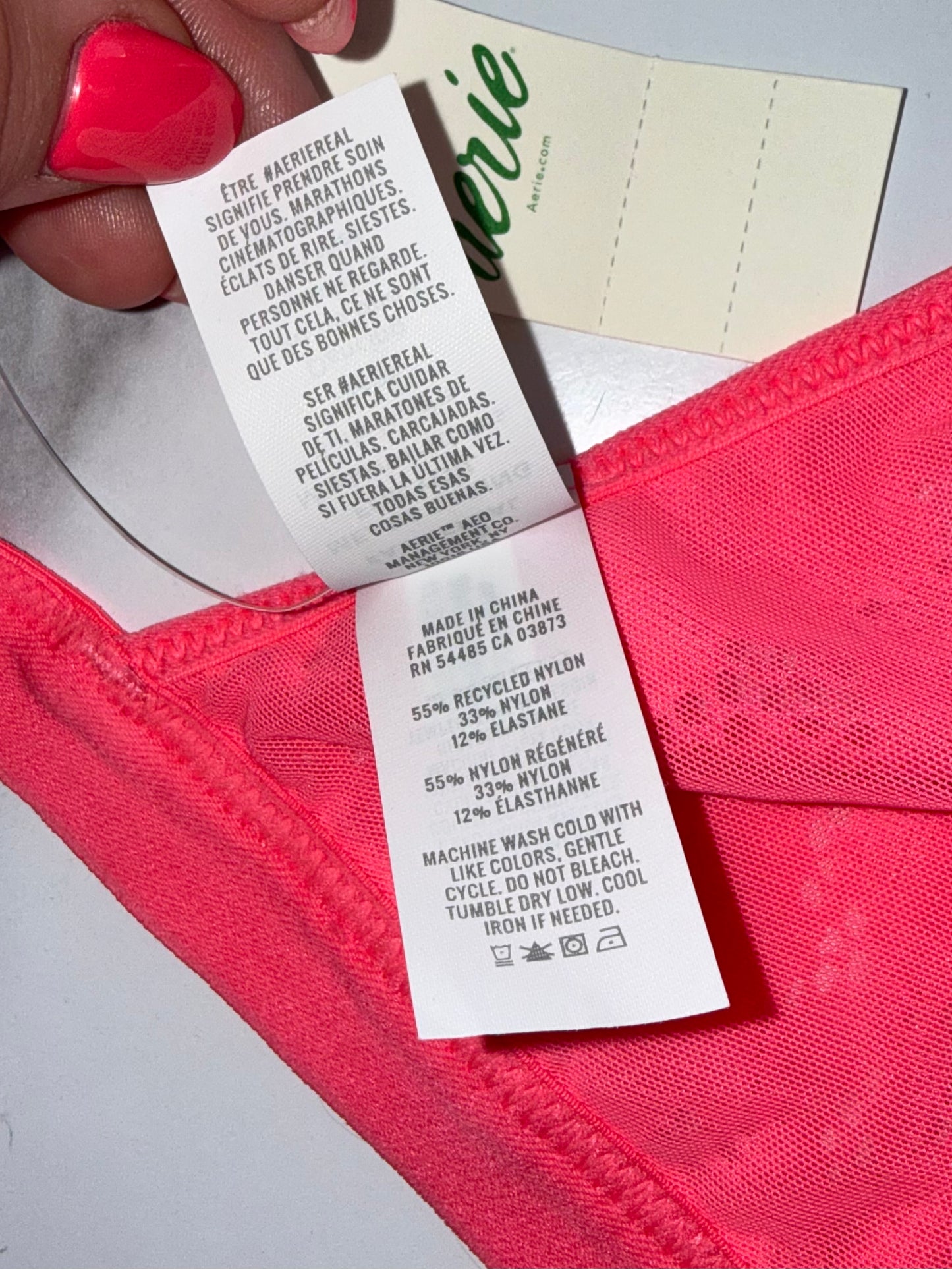 NWT Aerie (Medium) Brand New Neon Hot Pink Floral Lace Bralette with Open Back