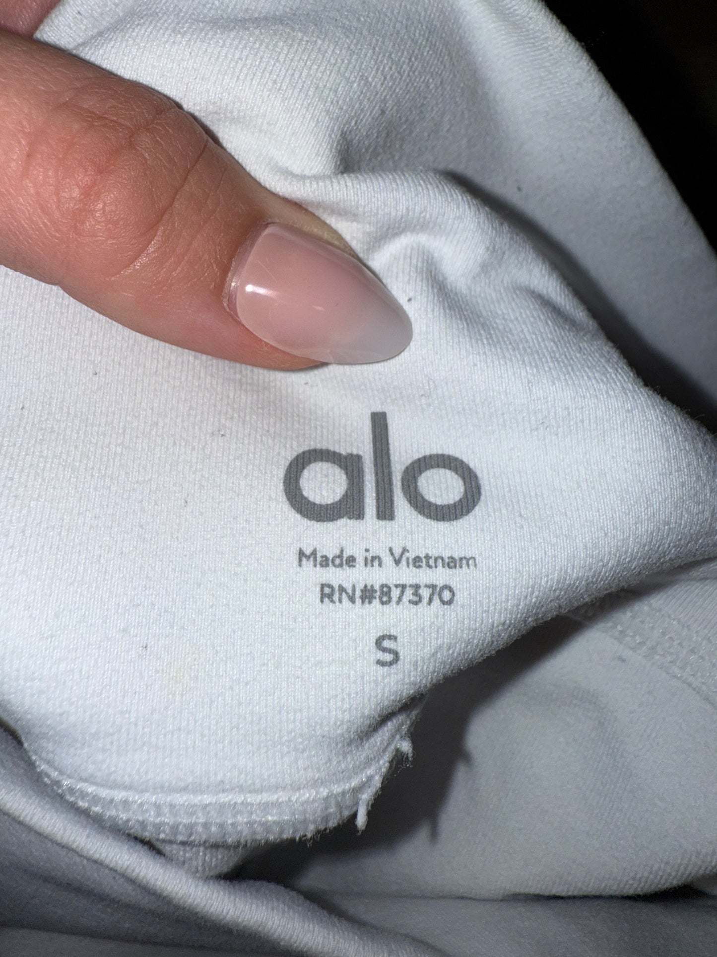 Alo (Small) White Ribbed Leggings