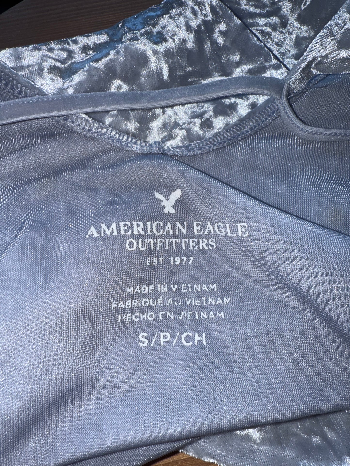 American Eagle (Small) Grey Suede V-Neck Tank Top