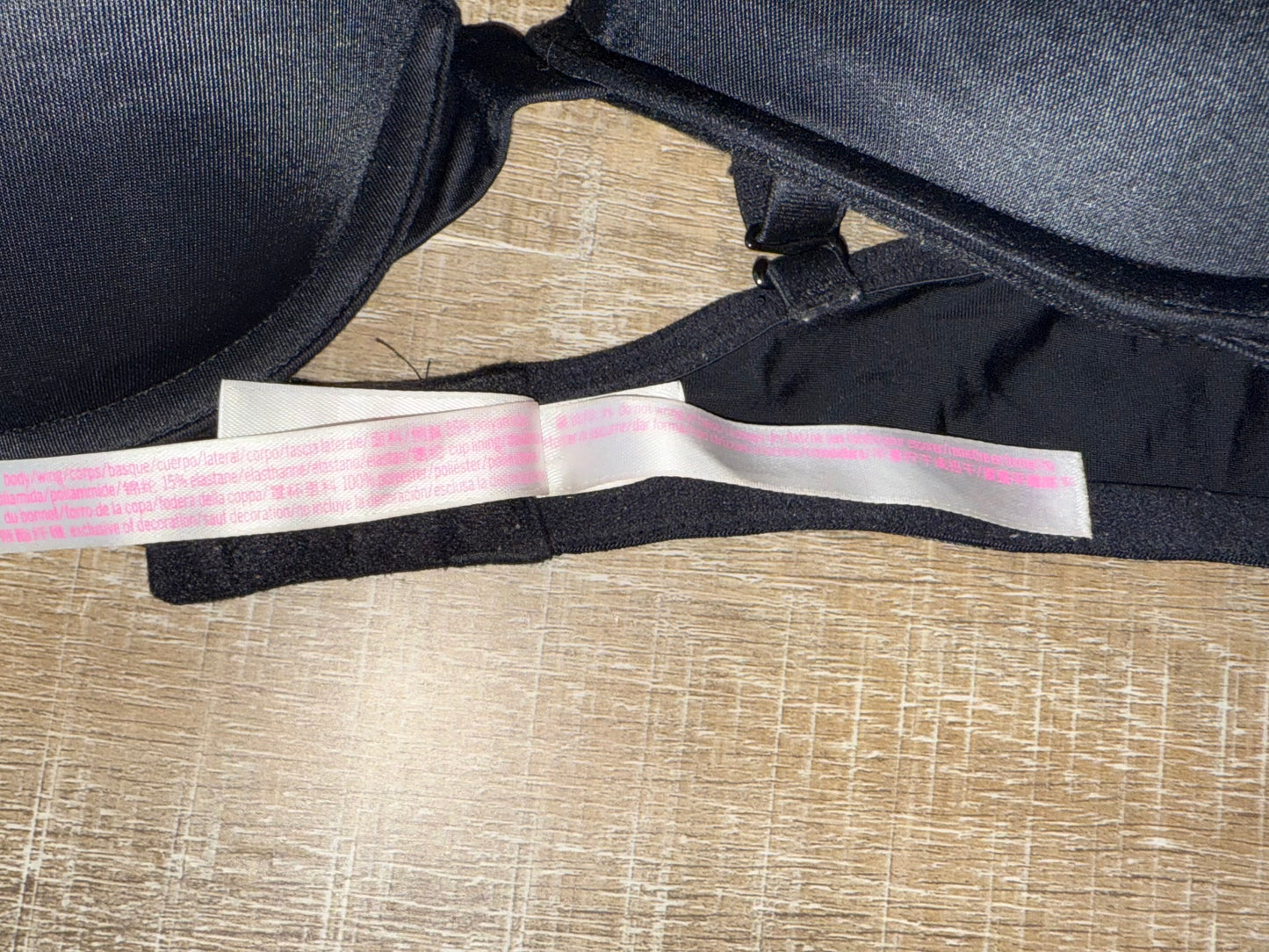 PINK Victoria's Secret (34D) Black Wear Everywhere Push Up Bra