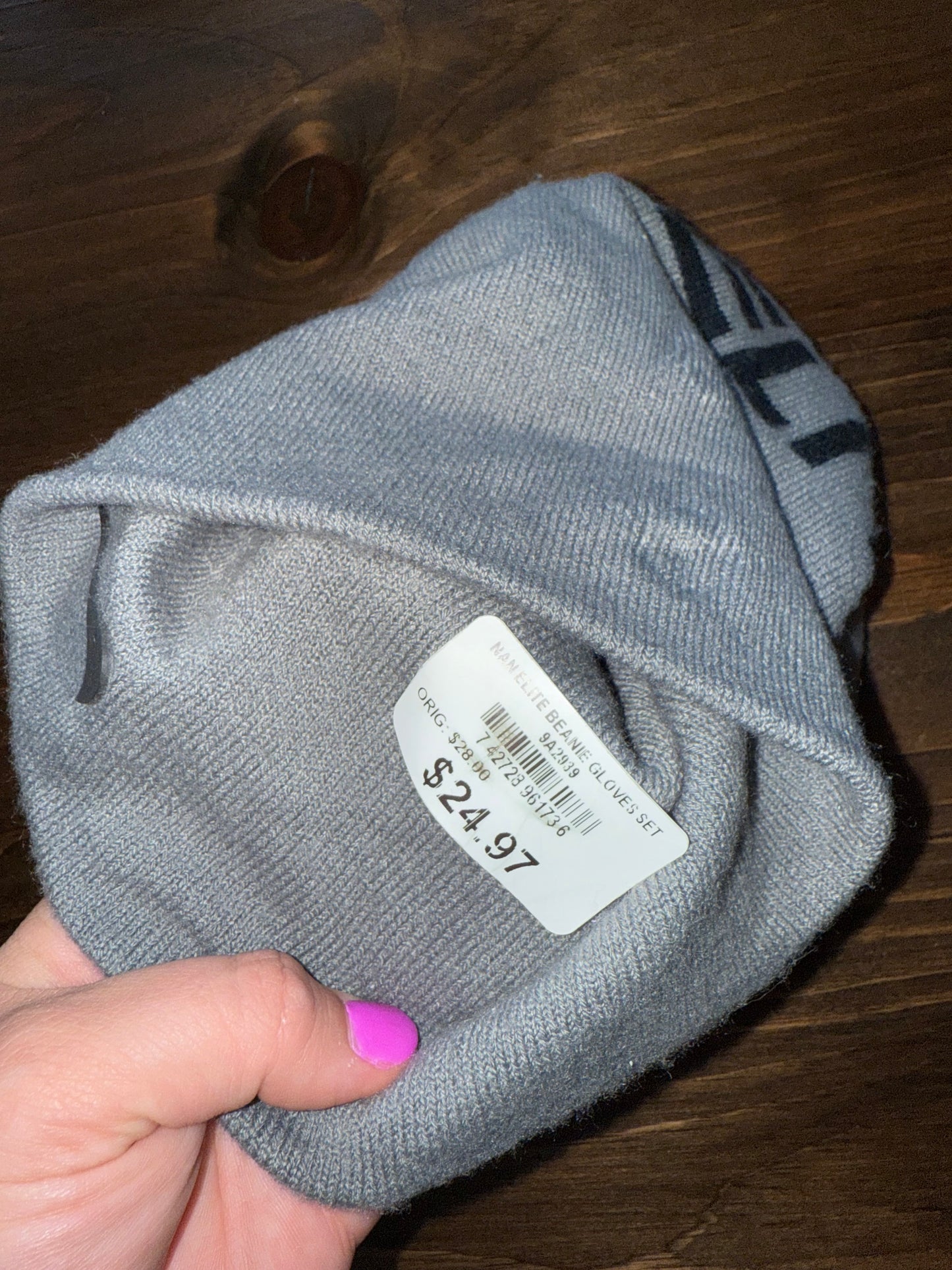 Nike (OS Kids) Black//Grey Nike Elite Winter Beanie