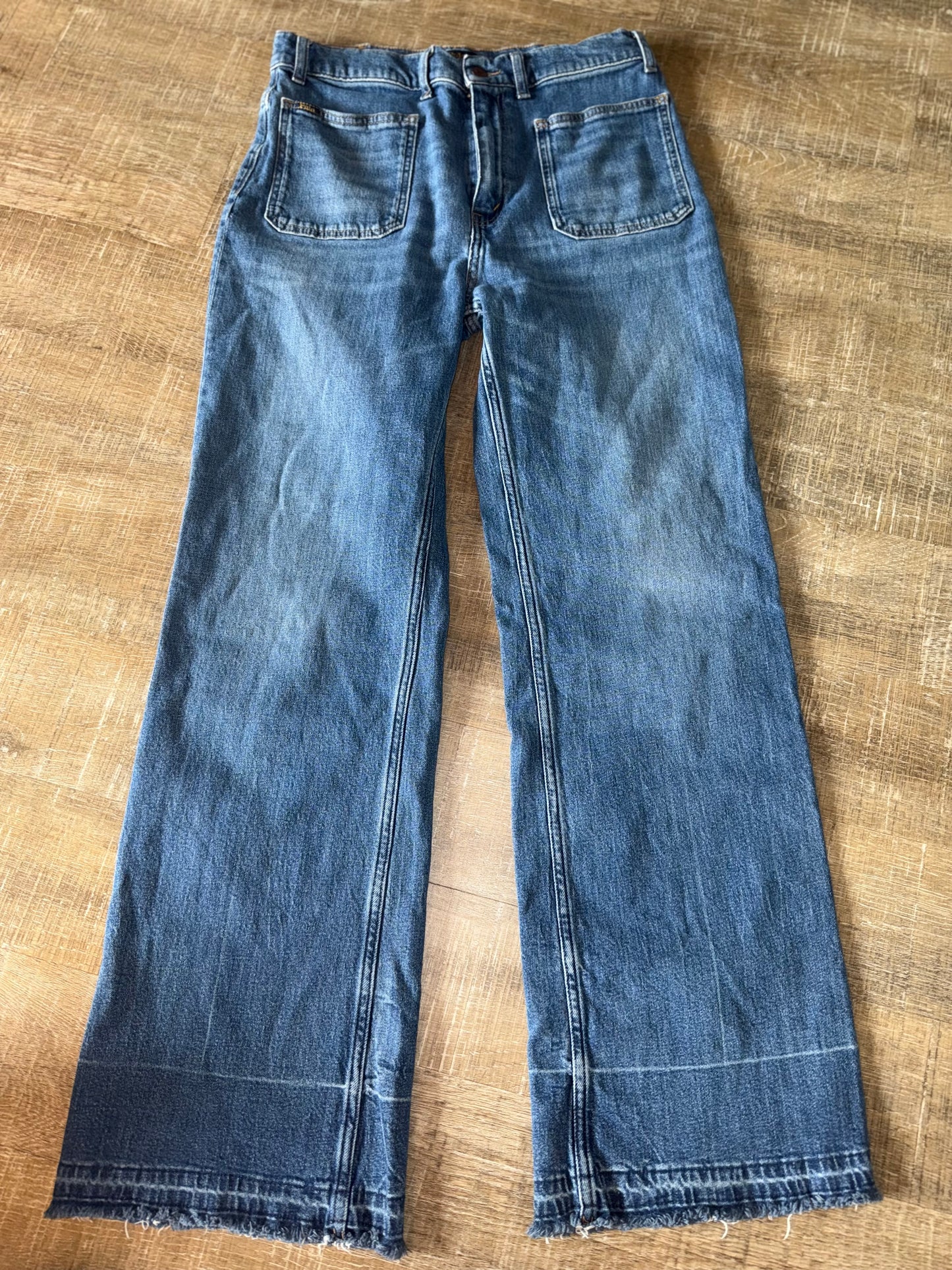 Polo Ralph Lauren (30R) Denim Bootcut Jeans with Frayed Bottom Hem