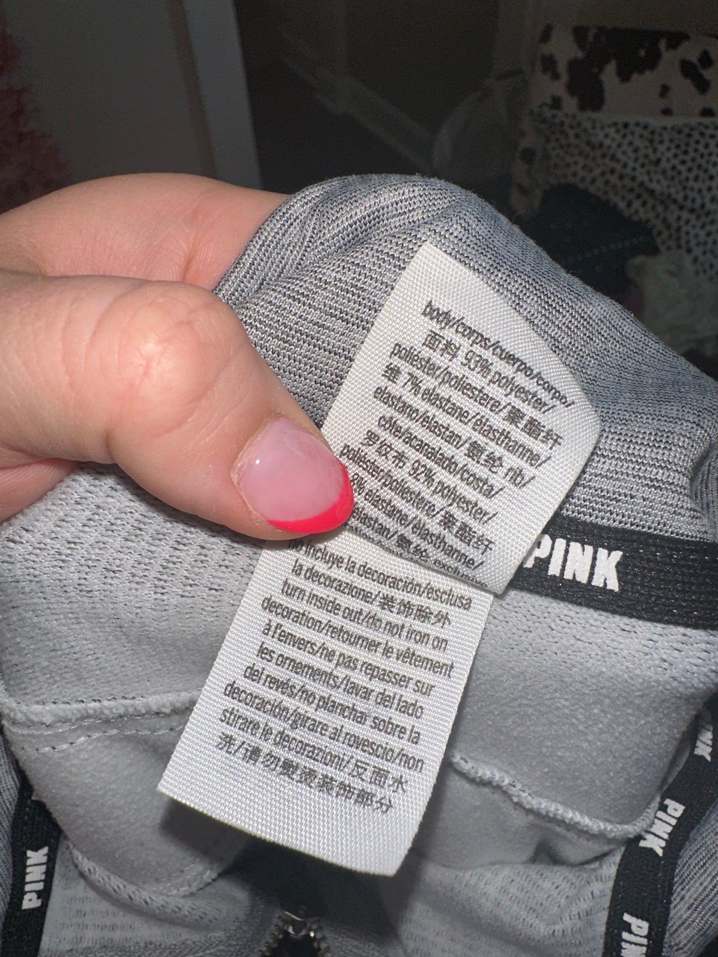 PINK Victoria's Secret (XS) Grey//White 'PINK' Pattern Zip Up Sweatshirt Jacket