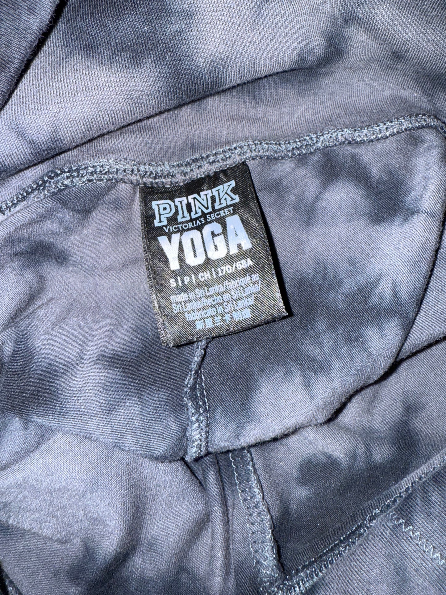 PINK Yoga (Small) Black/Grey Tie Dye Leggings