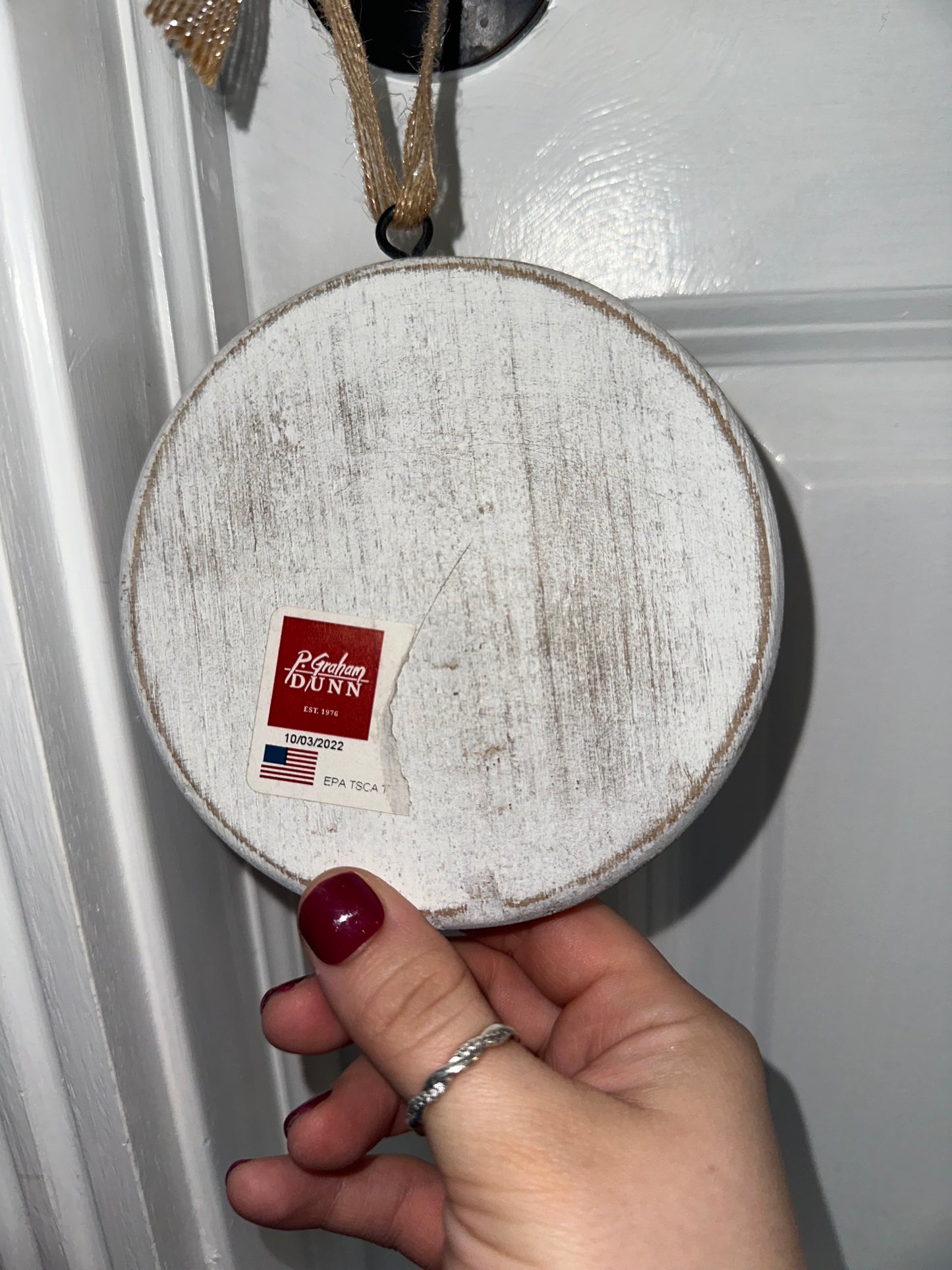 Rae Dunn 'O Come Let Us ADORE Him' Hanging Wooden Circle