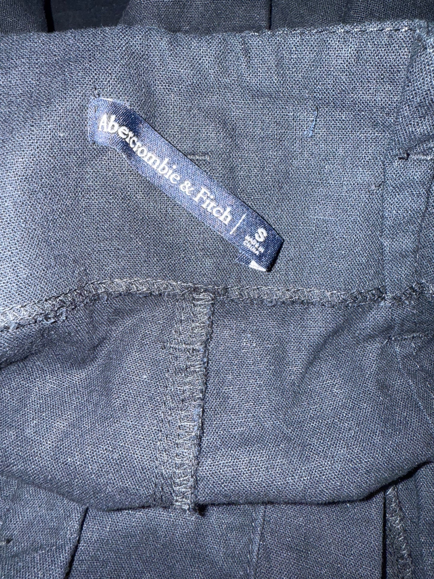 Abercrombie & Fitch (Small) Black Button Up Shorts with Tied Waist
