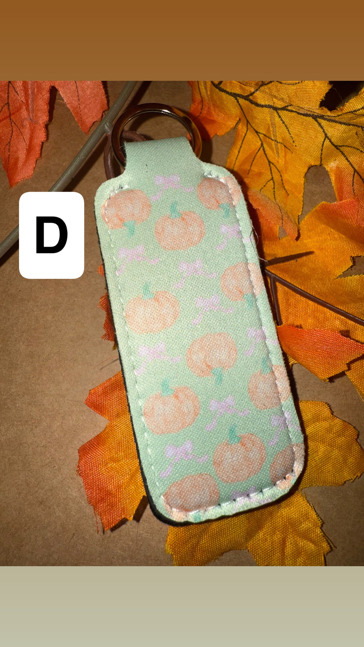 1 Fall Themed Chapstick Holder Keychain