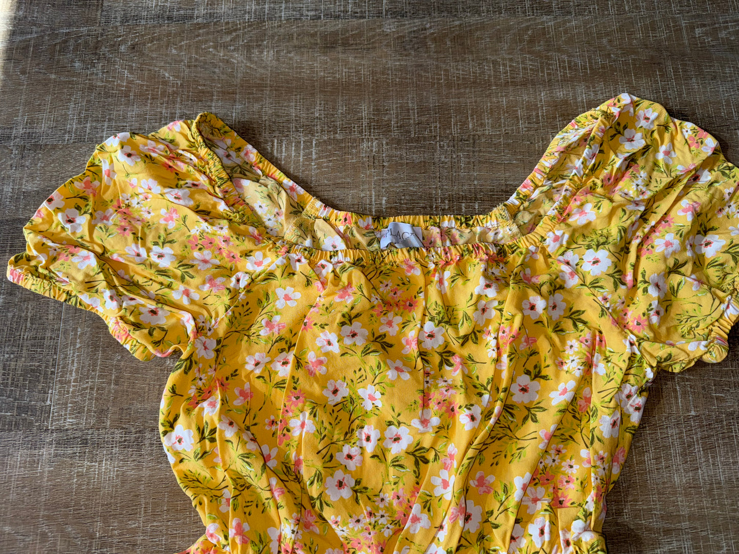 The Children's Place (Medium) Yellow Floral Off-The-Shoulder Maxi Dress