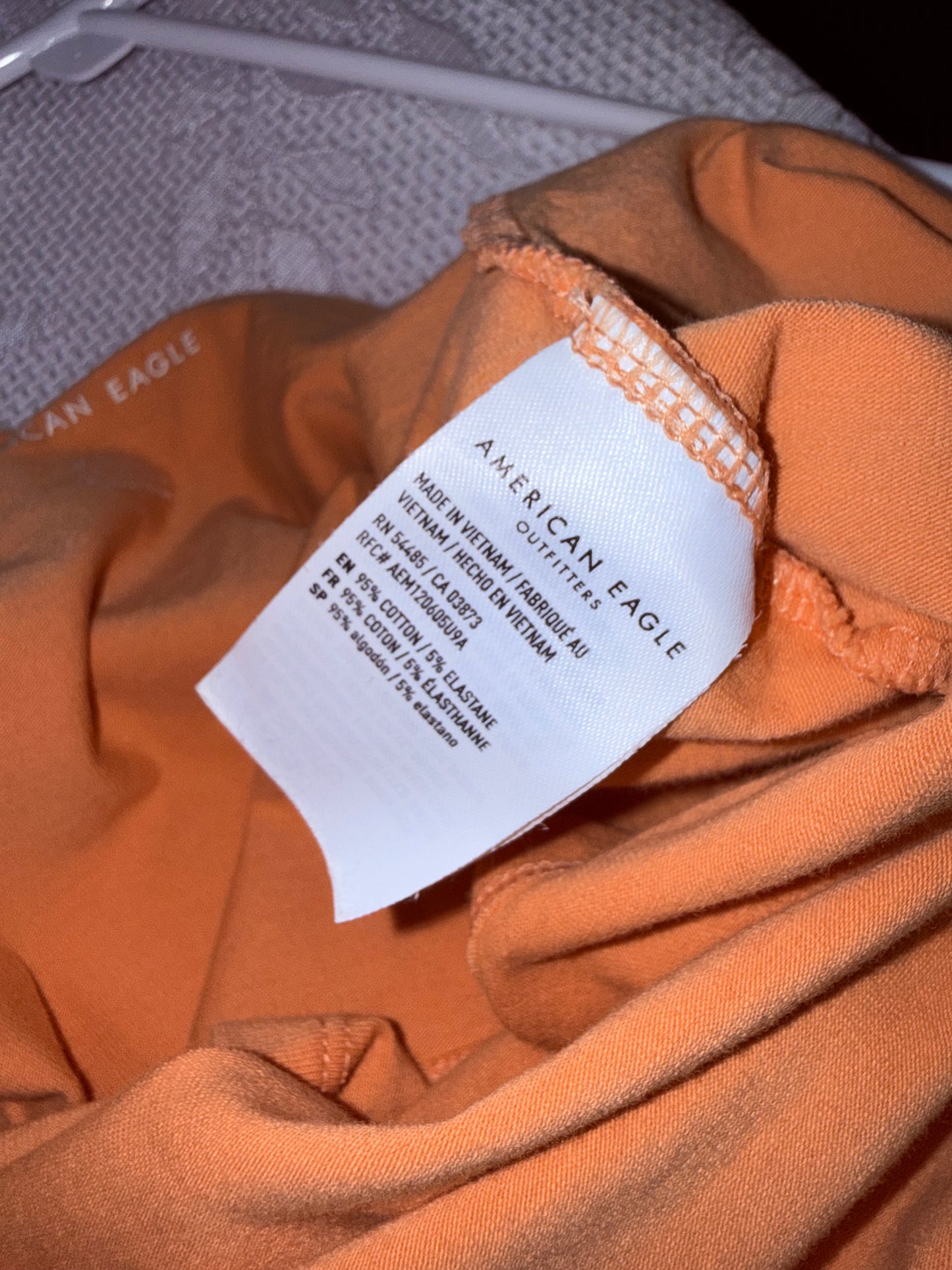 American Eagle (Medium) Orange Cropped Halter Neck Tank Top