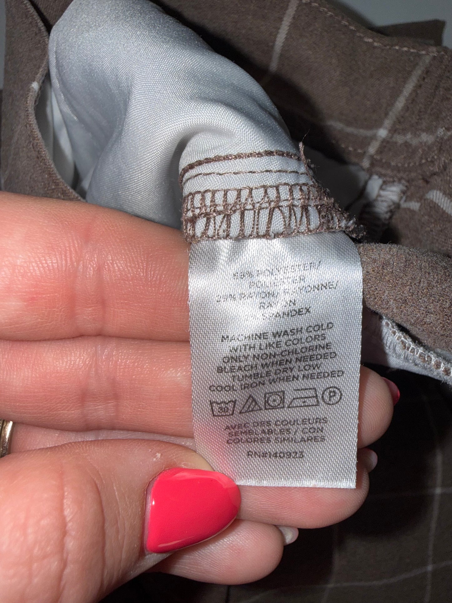 LOFT Brown Plaid Tapered Leg Pants