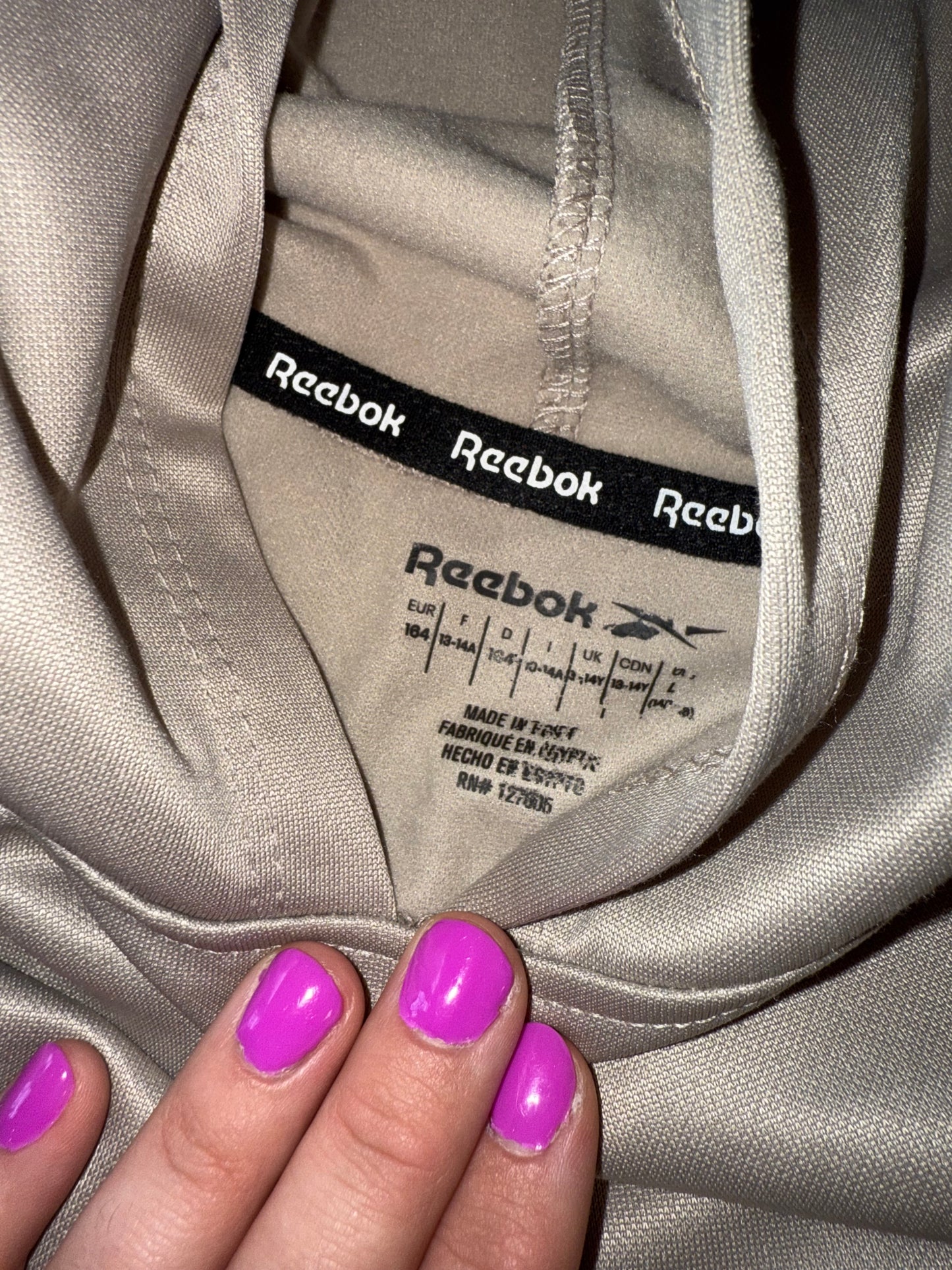 NWT Reebok (Large) Brand New Cream Sporty Kids Hoodie