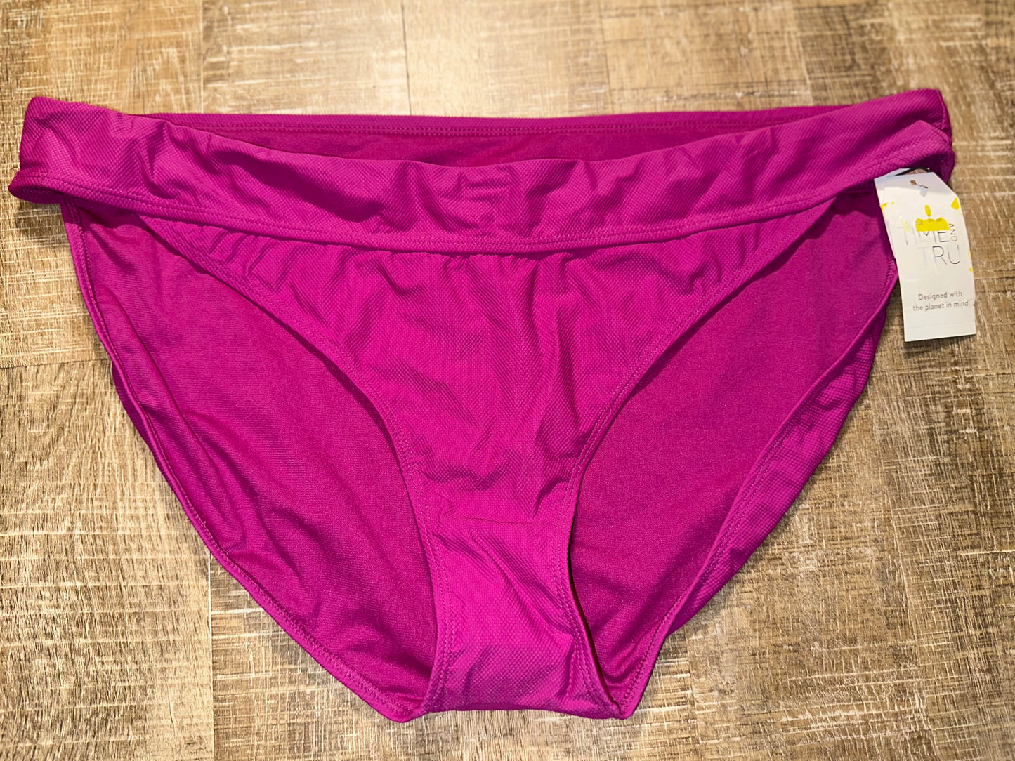 NWT Time & Tru (1X OR 2X) Brand New Purple Mid Rise Bikini Bottoms