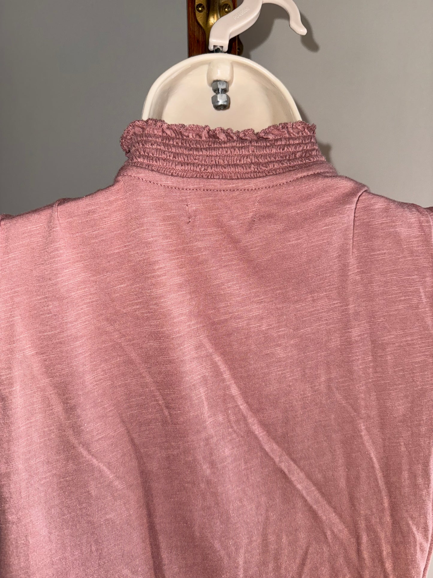 Maurices (Small) Blush High Neck 3/4 Button Up Tank Top