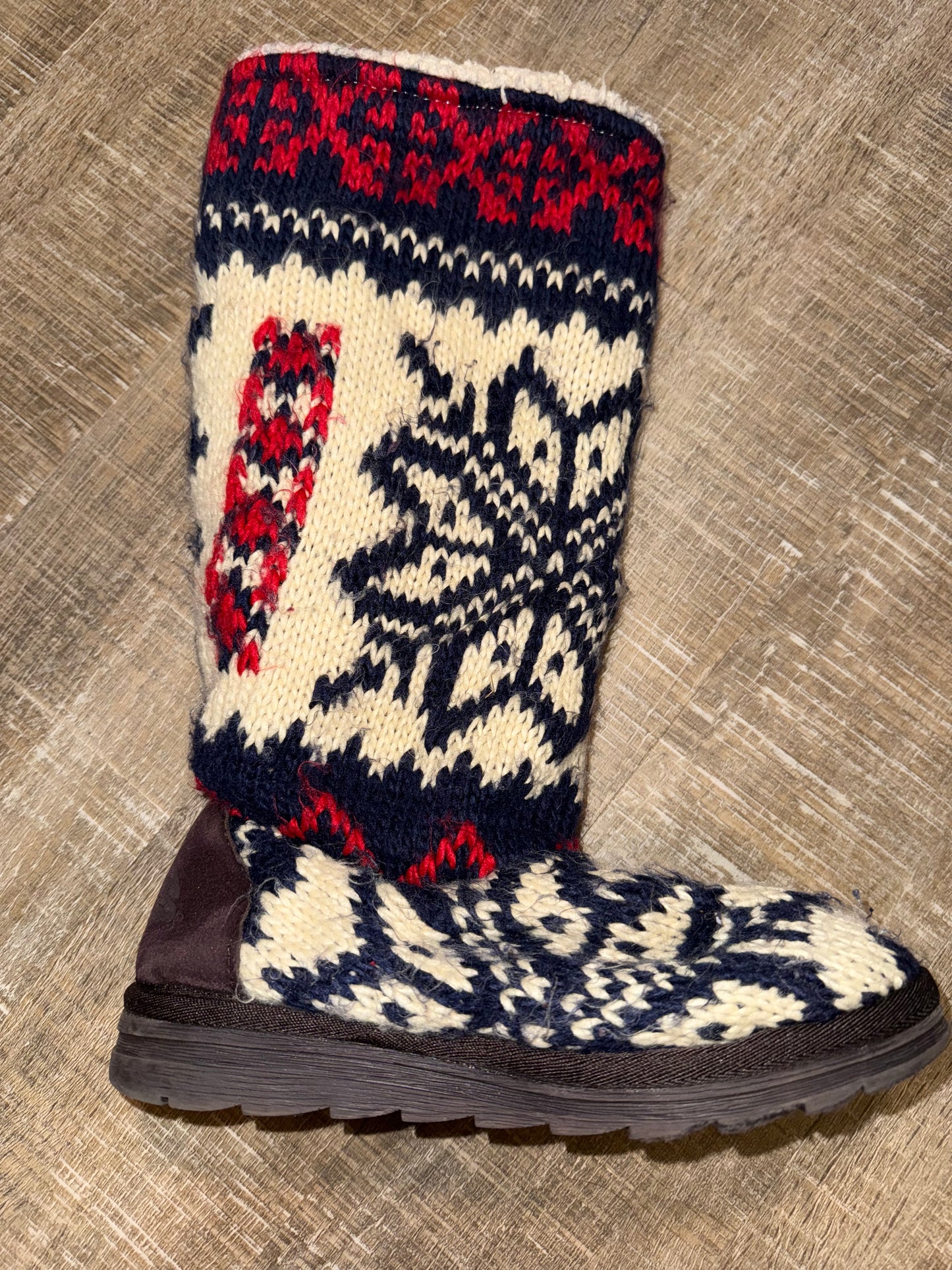 (7) Knit Sherpa Winter Boots