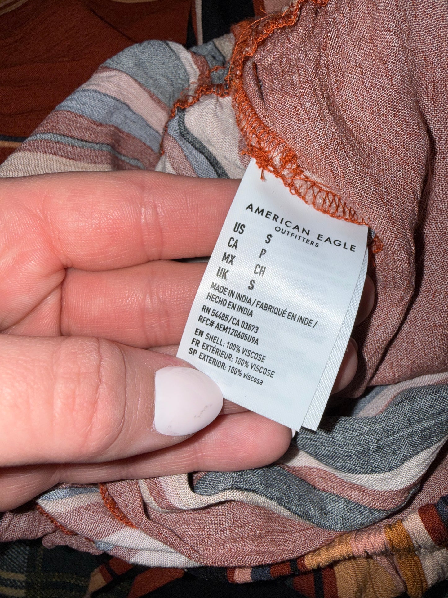 NWT American Eagle (Small) Brand New Neutral Striped Strapless Jumpsuit