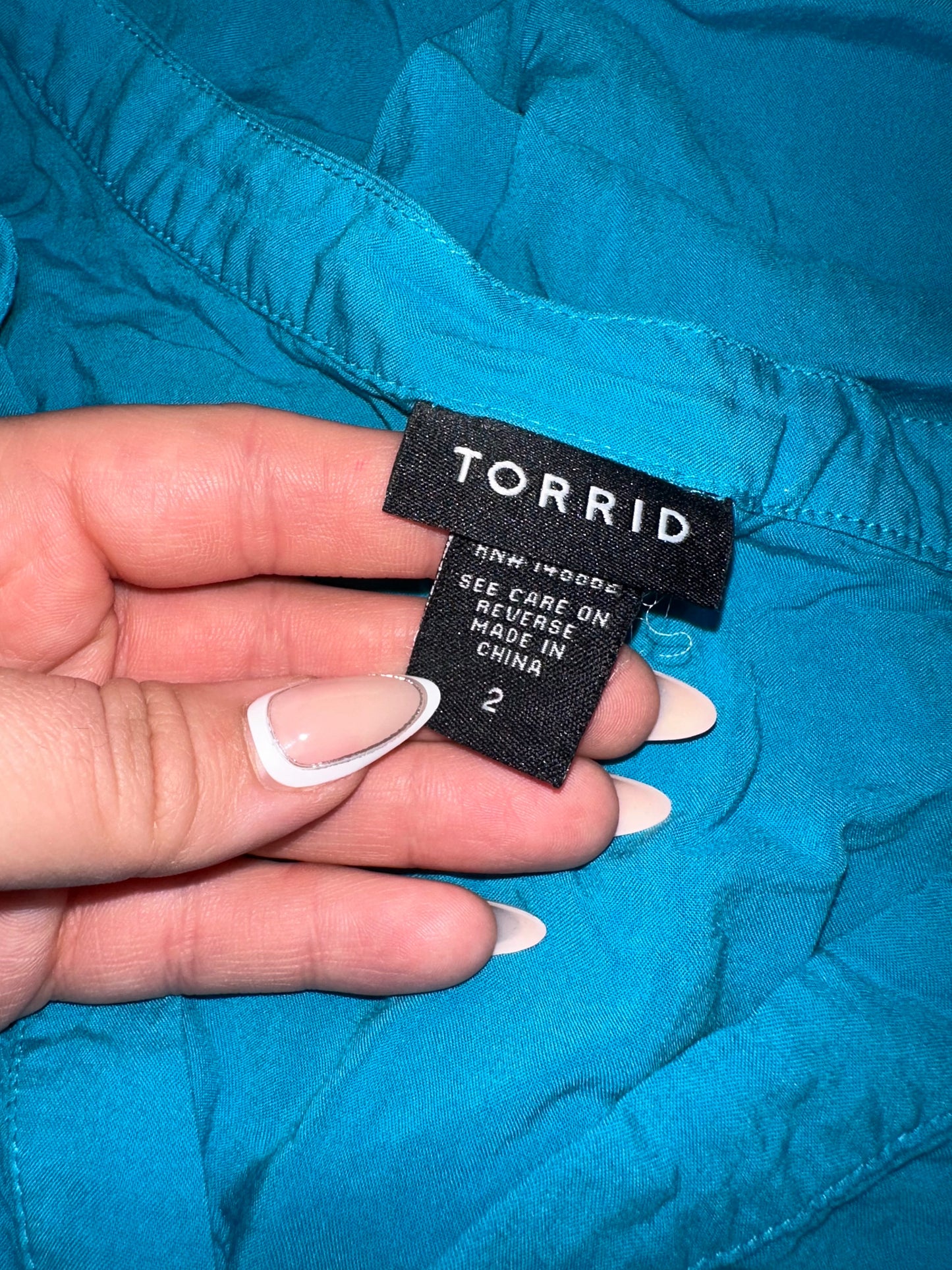 Torrid (2) Blue Sleeveless Button Up V-Neck Blouse