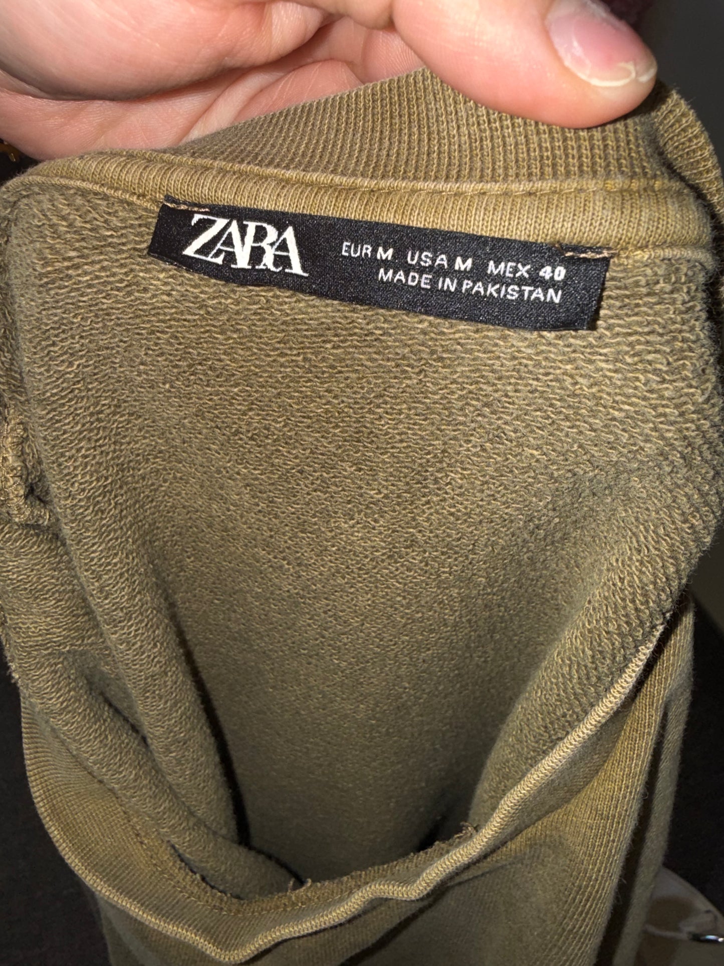 Zara (Medium) Green Oversized Thick Crewneck with Pockets