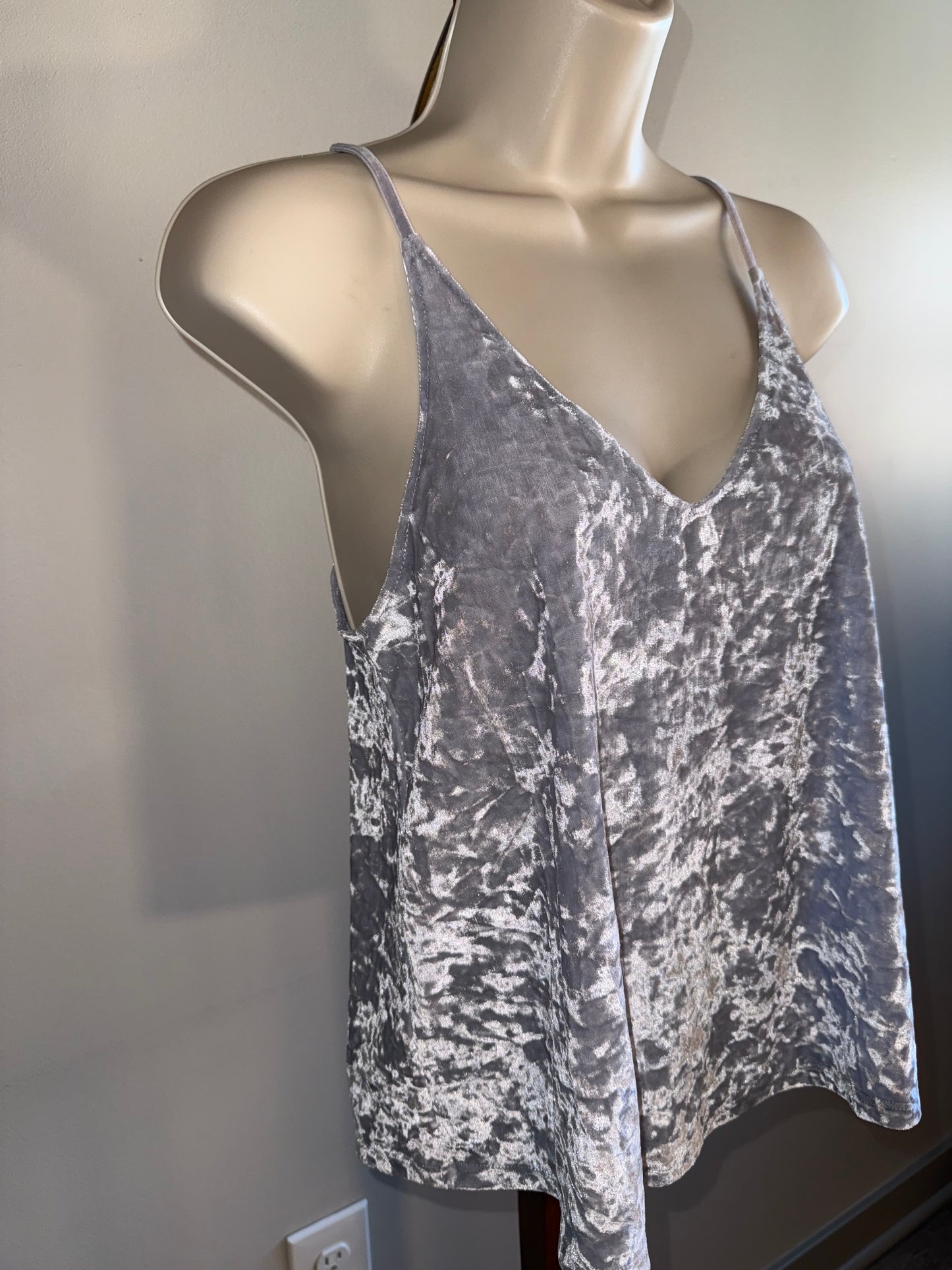 American Eagle (Small) Grey Suede V-Neck Tank Top