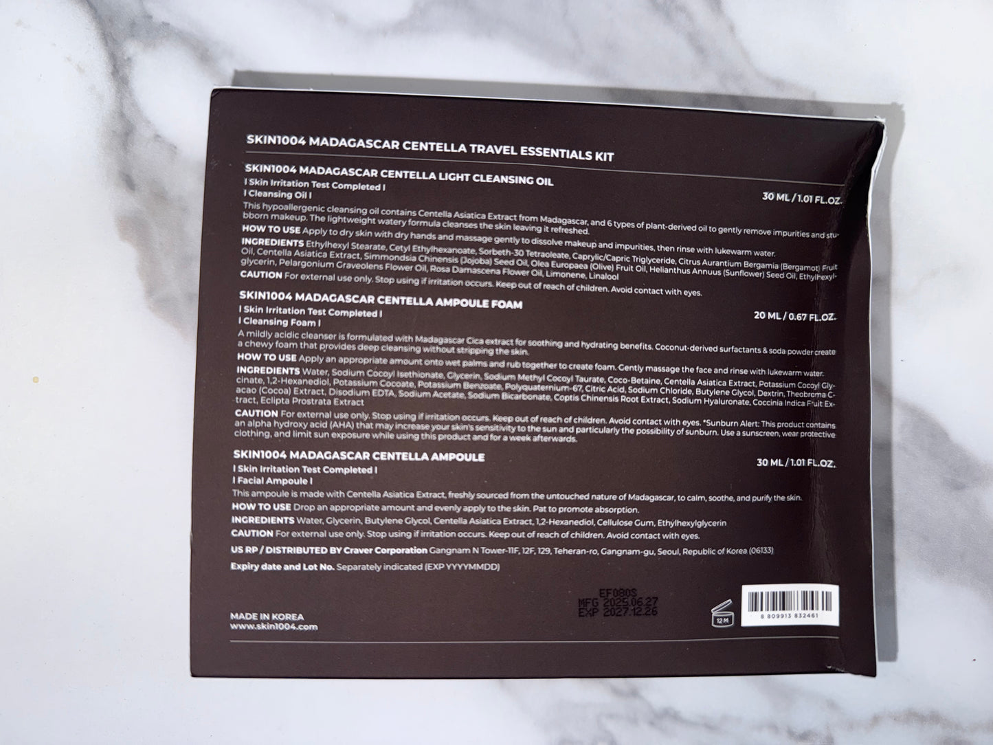 Madagascar Centella Sensitive Skin CareTravel Kit