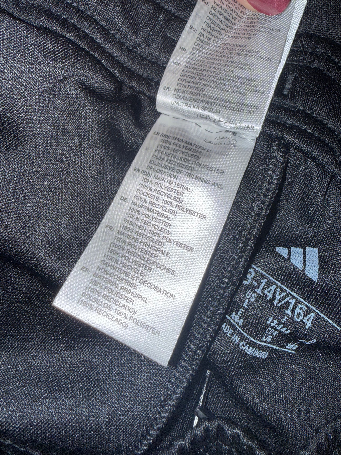 adidas (Girls Large) Black and Pink Pants with Zipped Ankles