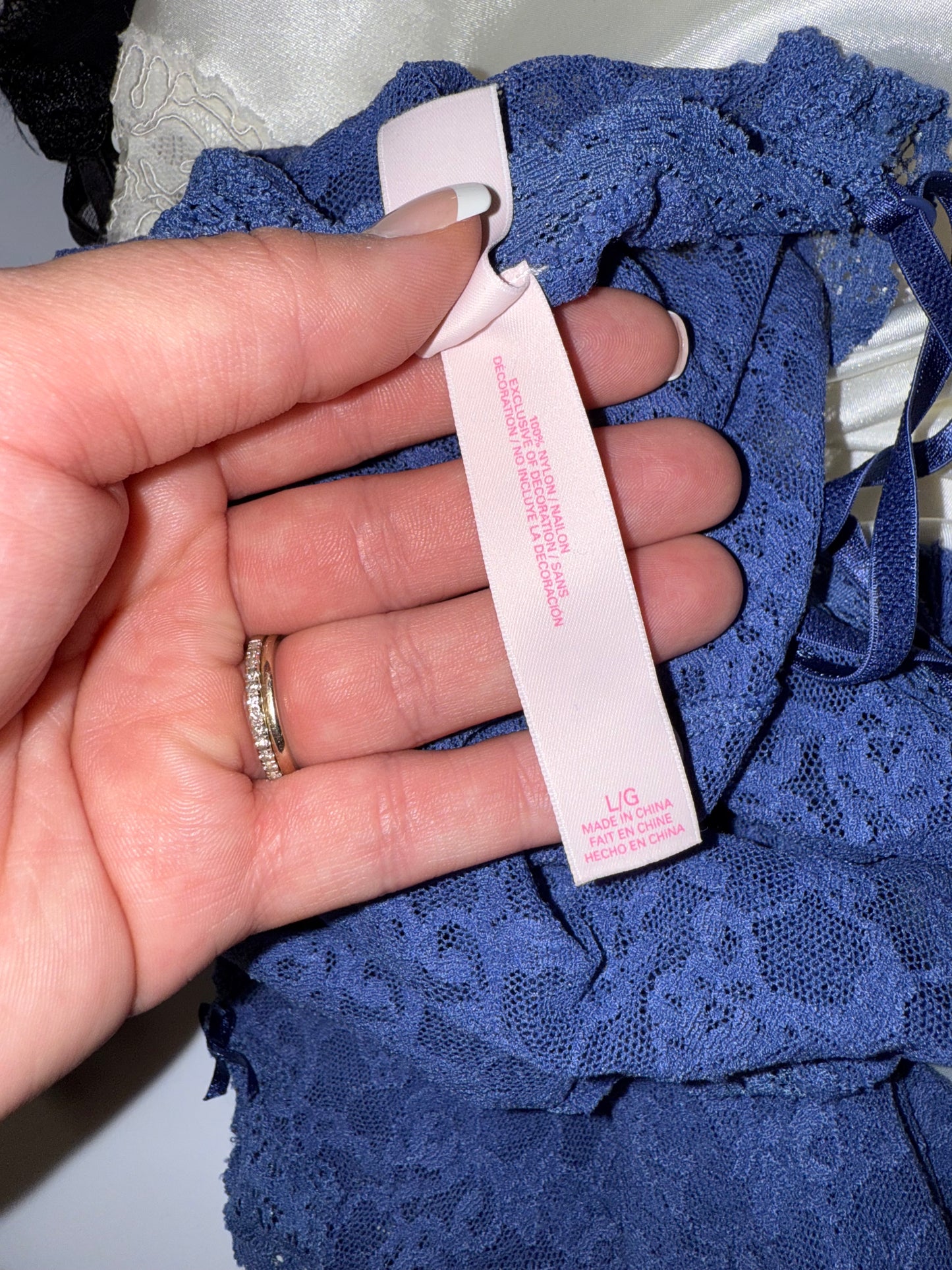 Victoria's Secret (Large) Blue Lace Chemise Slip