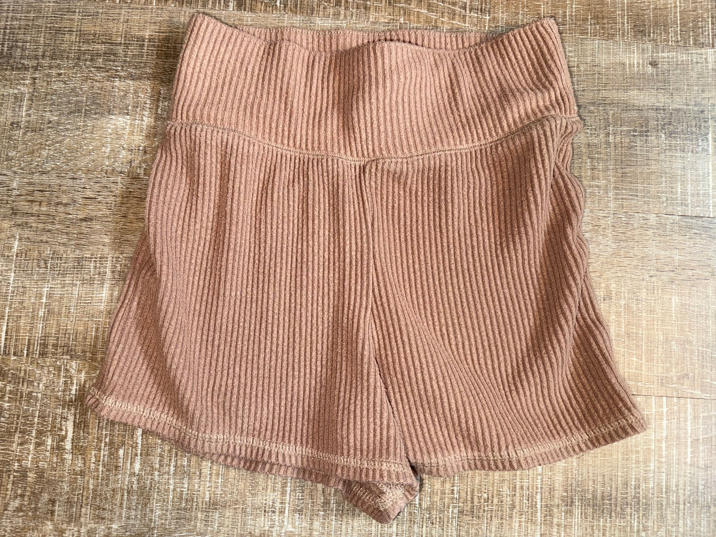 Abercrombie & Fitch (XS) Tan Ribbed Short Biker Shorts