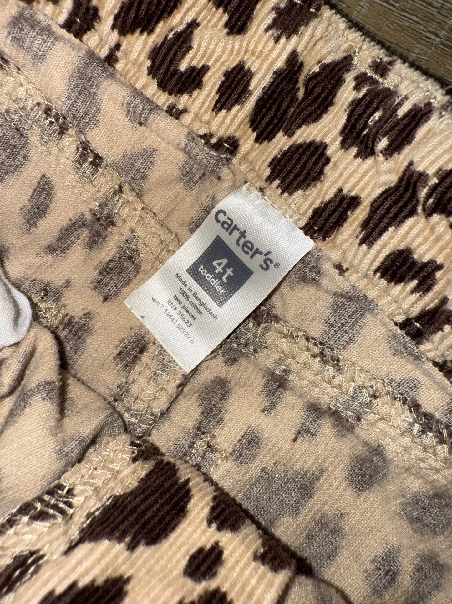 Carters (4T) Neutral Cheetah Print Corduroy MIDI Skirt