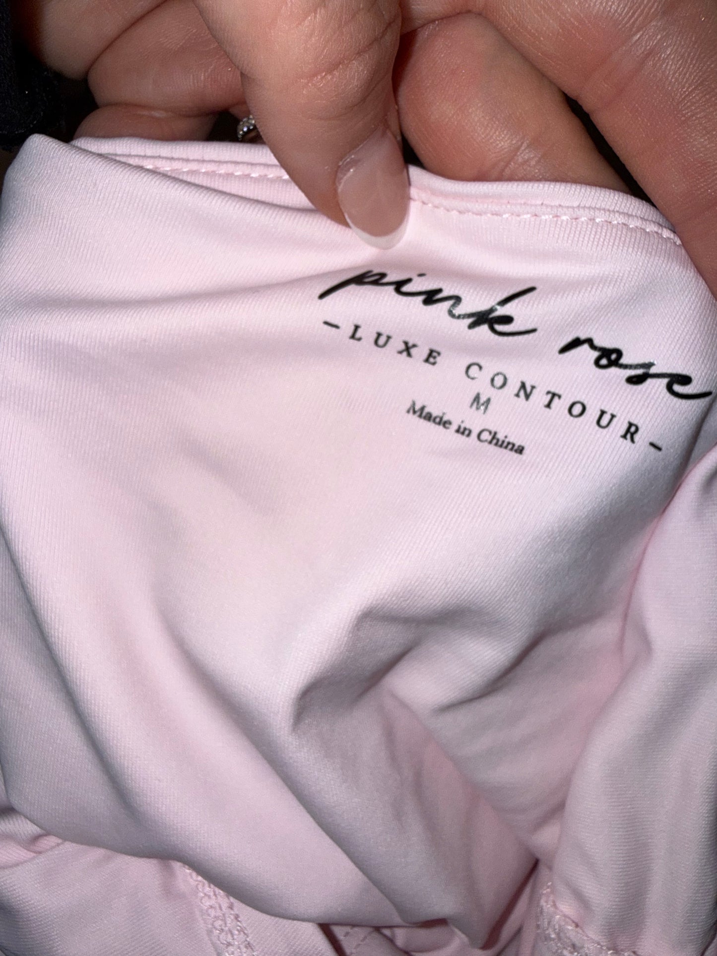 Pink Rose (Medium) Pink Luxy Contour Halter Neck Crop Top