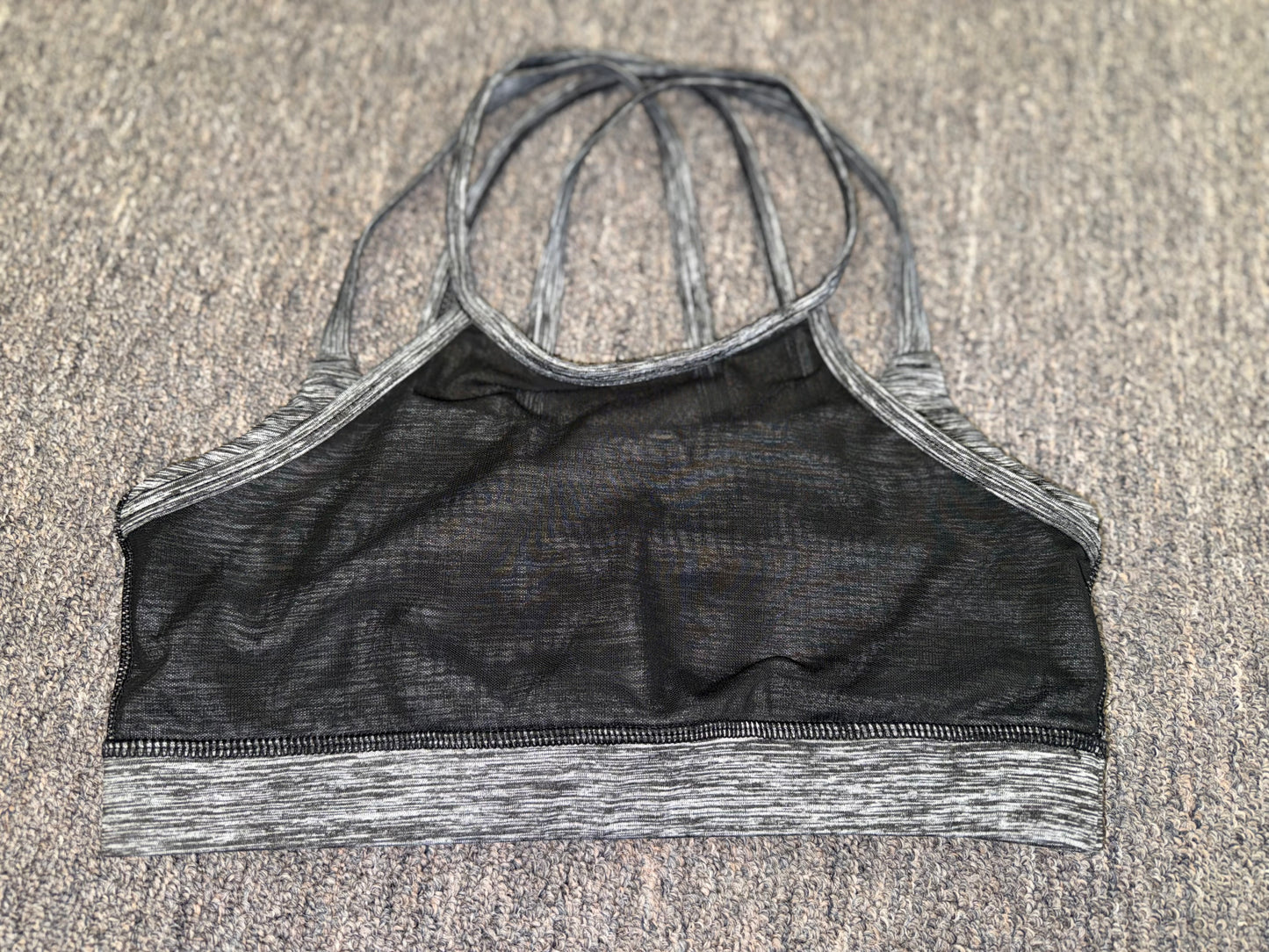 TLF (Medium) Grey Sports Bra with Black Mesh Front