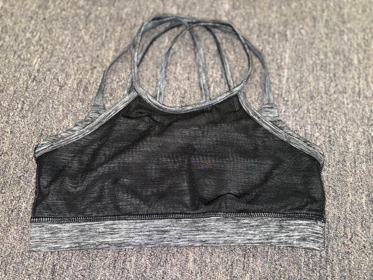 TLF (Medium) Grey Sports Bra with Black Mesh Front