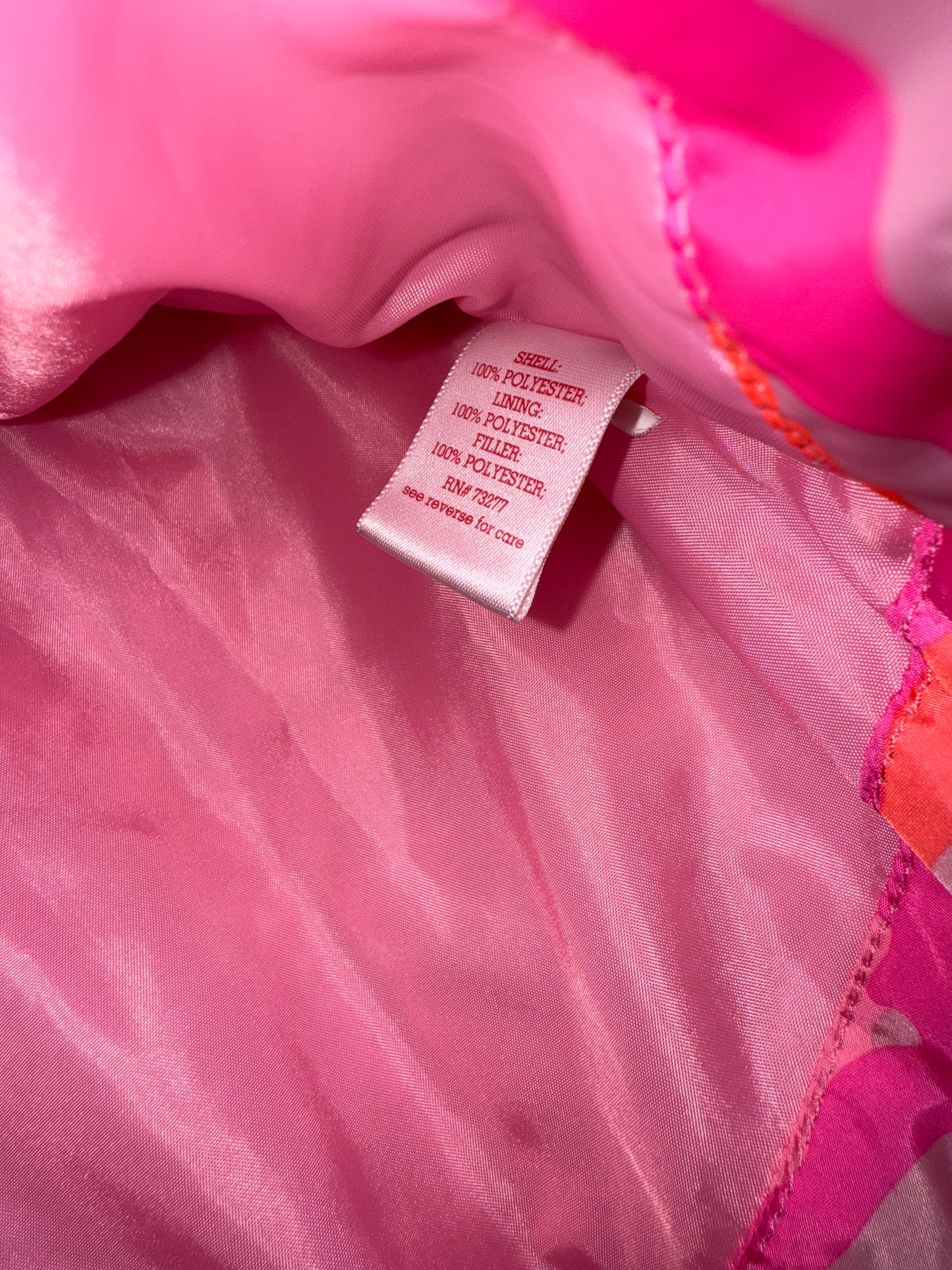 SO (7/8) Pink//Orange Camo Pattern Puffer Vest