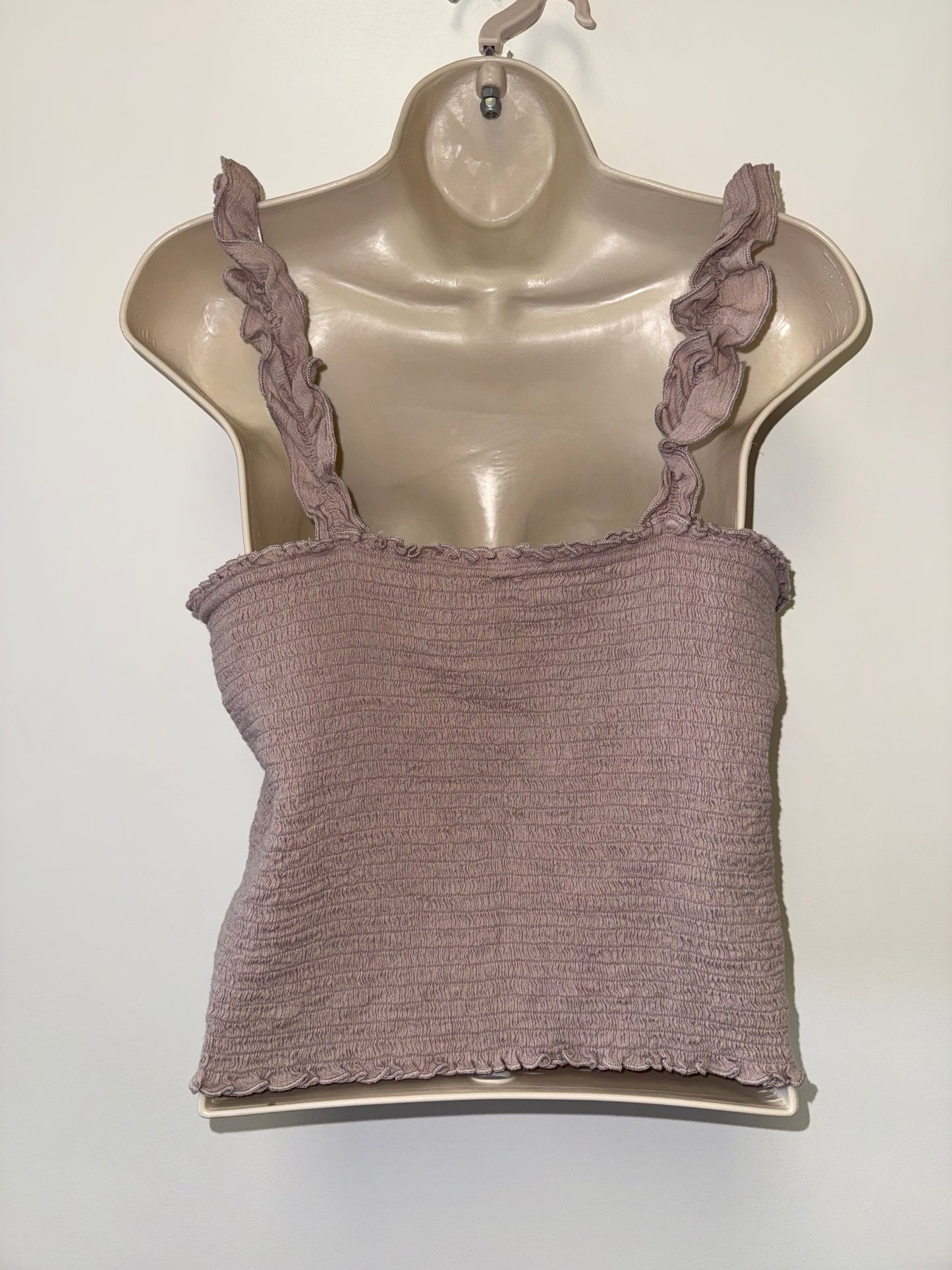 Aerie (XL) Smocked Stretchy Crop Top with Ruffle Straps
