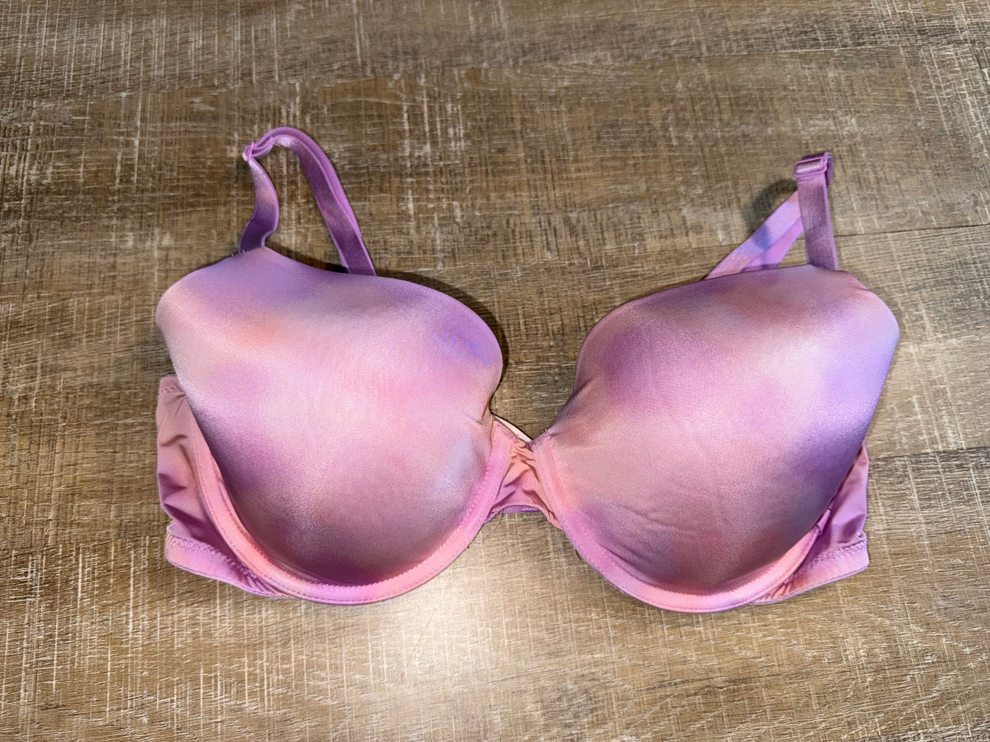 Victoria's Secret (38D) Pink//Purple Tie Dye Lined Demi Bra