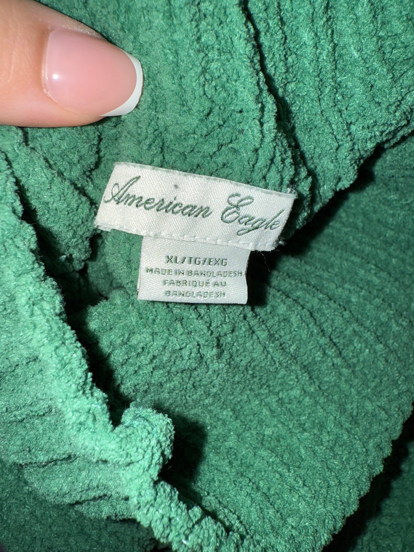 American Eagle (XL) Green Soft Knit High Neck Cropped Sweater