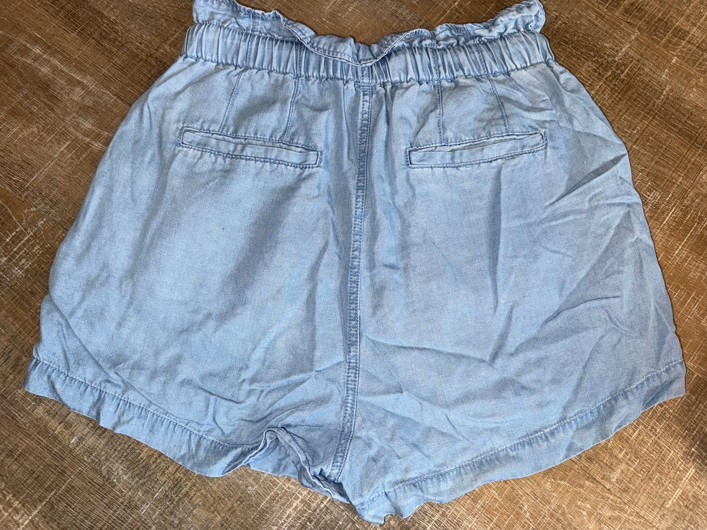 Zenana (Small) Blue Stretchy Tied Waistband Shorts