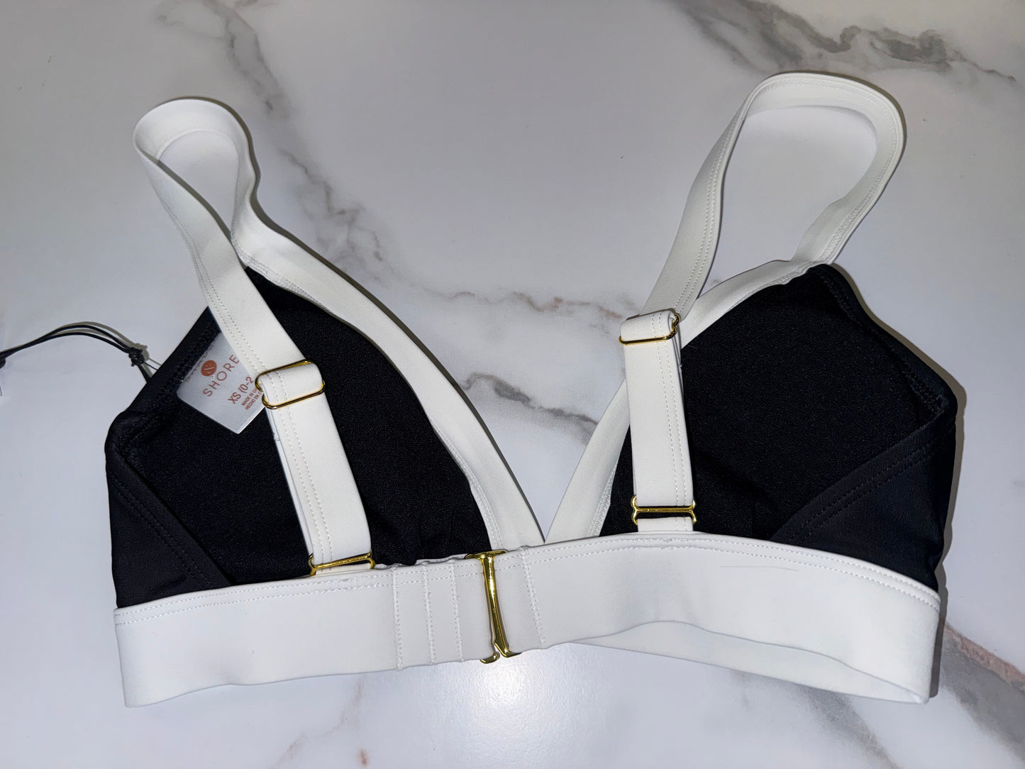 NWT Shade & Shore (XS) Brand New Black & White Bikini Top