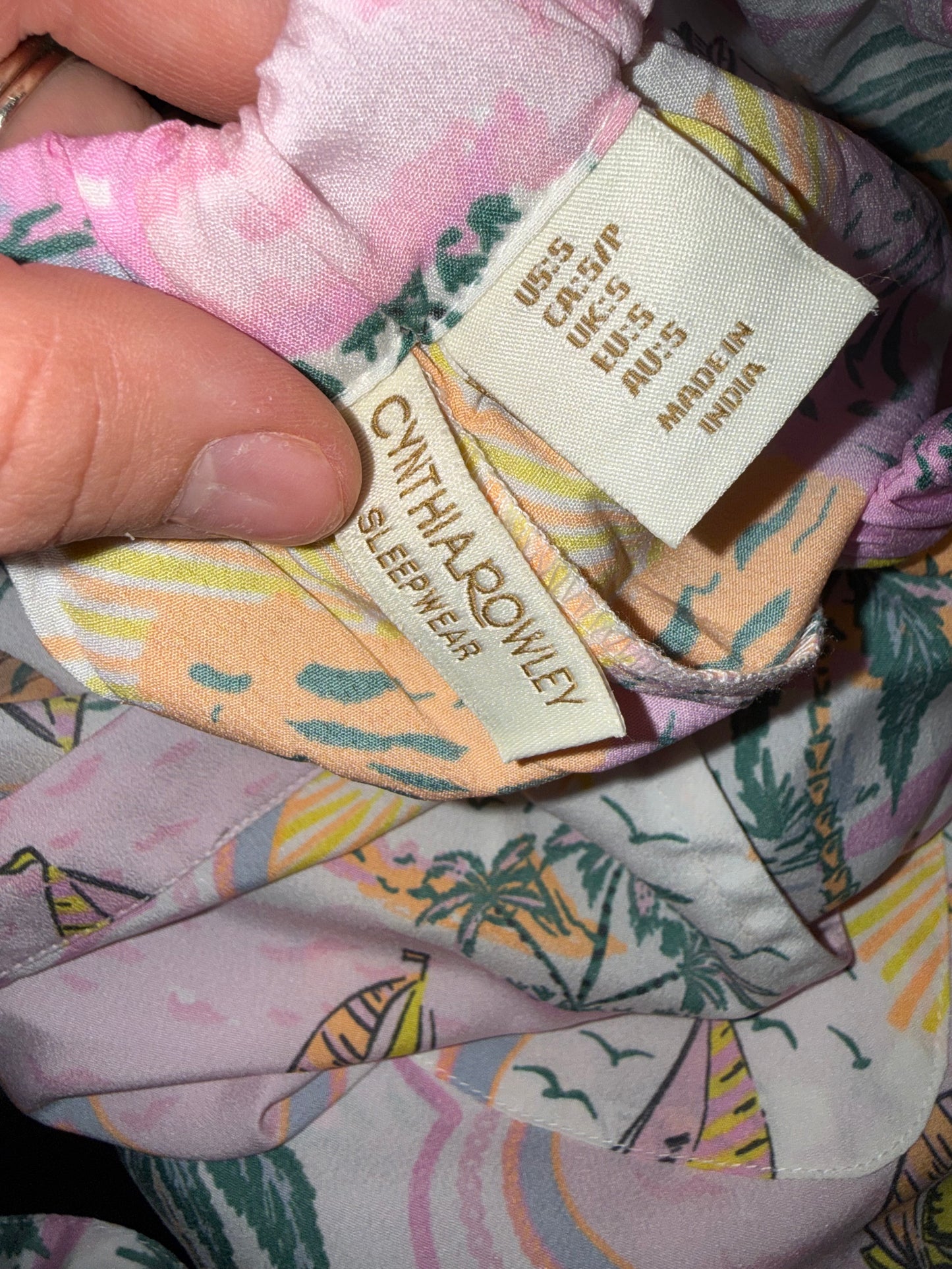 Cynthia Rowley (Small) 2 Piece Summer PJ Set - Shorts & Button Up Sleepwear