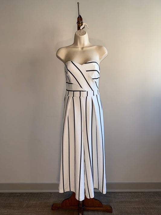 Venus (XS) Black & White Strapless Jumpsuit