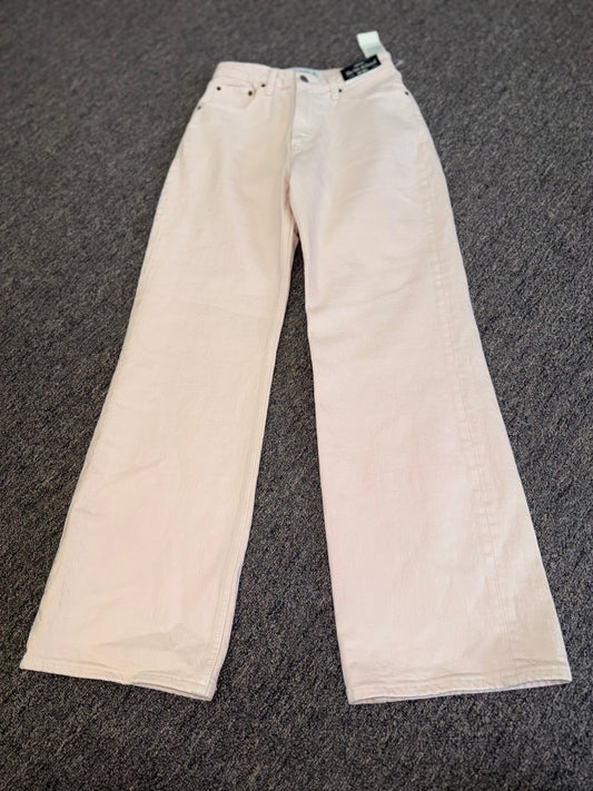 NWT A&F (00) Brand New 90's Relaxed High Rise Curve Love Pink Jeans