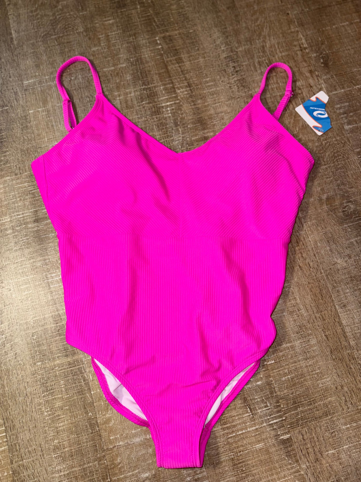 NWT O'rageous (XL) Brand New Pink Ribbed One Piece Swimsuit