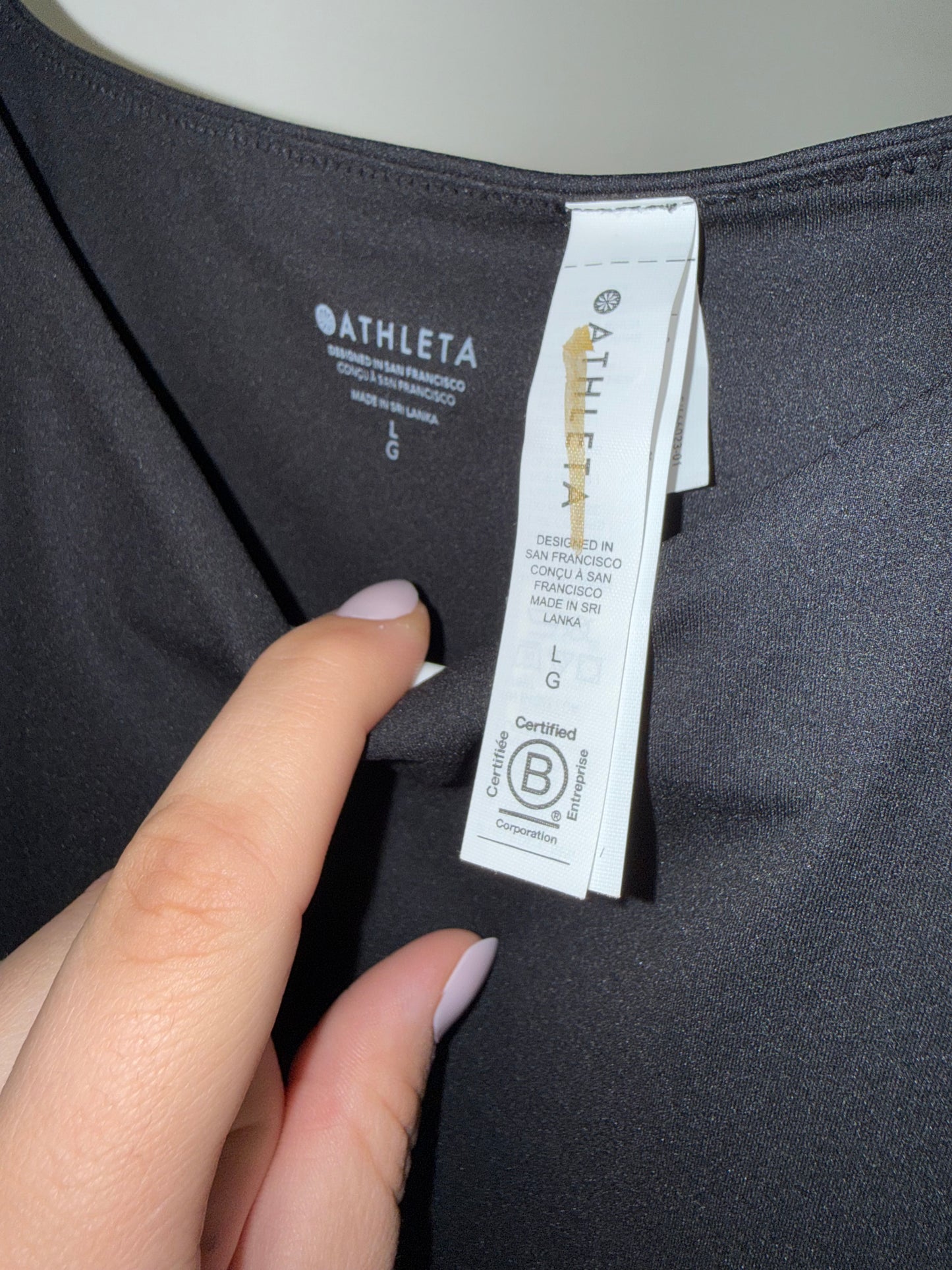 NWT Athleta (Large) Brand New Black Vitaform High Neck Bodysuit Smooth Soft