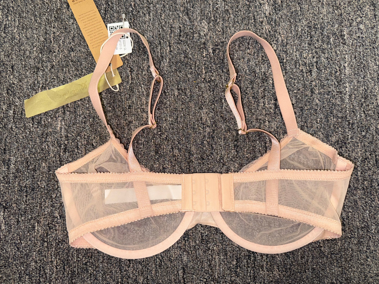 NWT Wingslove (34D) Brand New Nude Sheer Bra