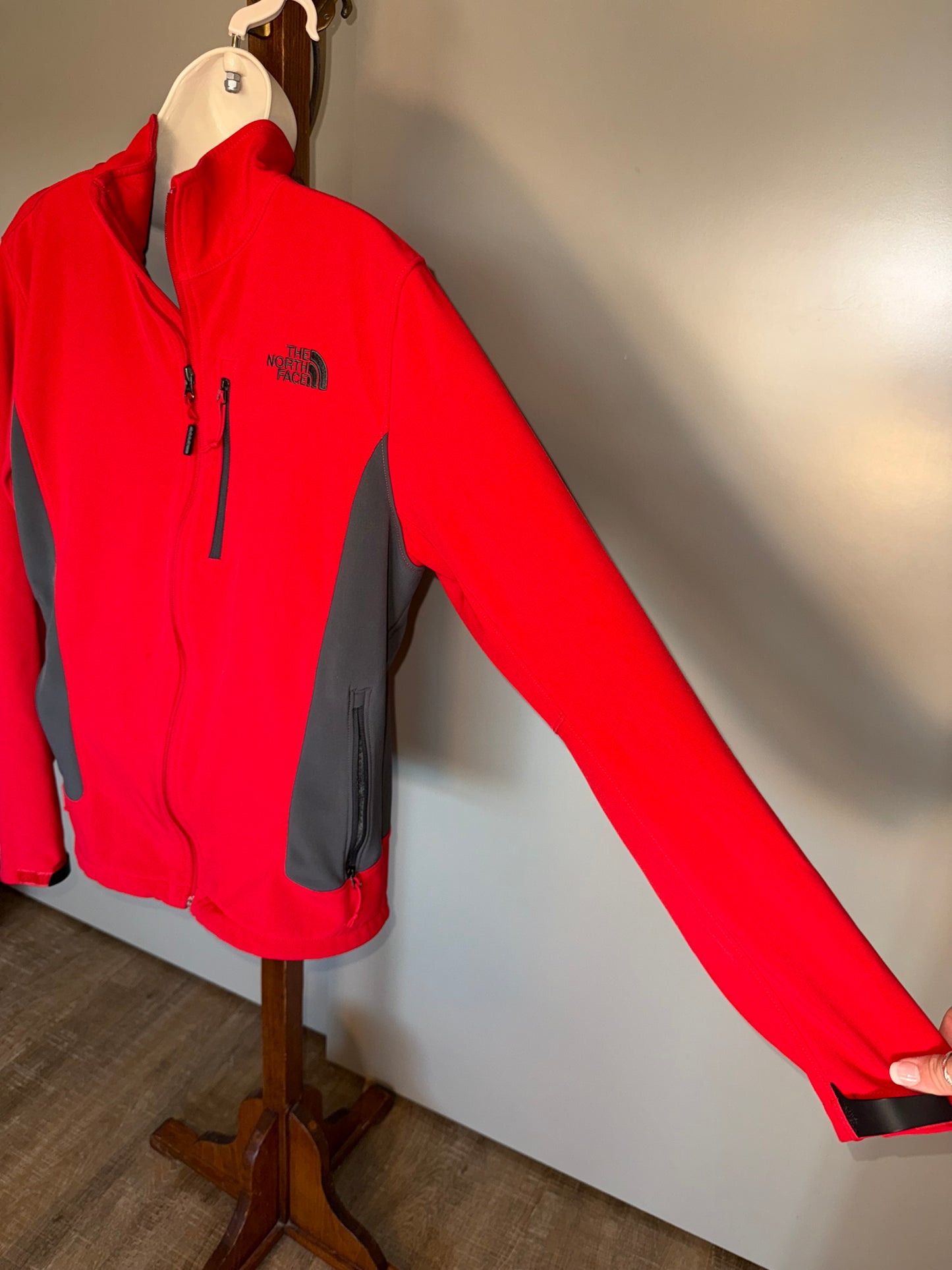 The North Face (Medium) Red//Grey Full Zip Outdoor Coat