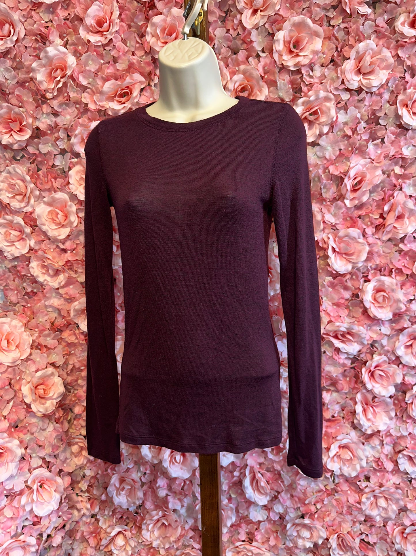 Aeropostale (Small) Maroon Plain Long Sleeve