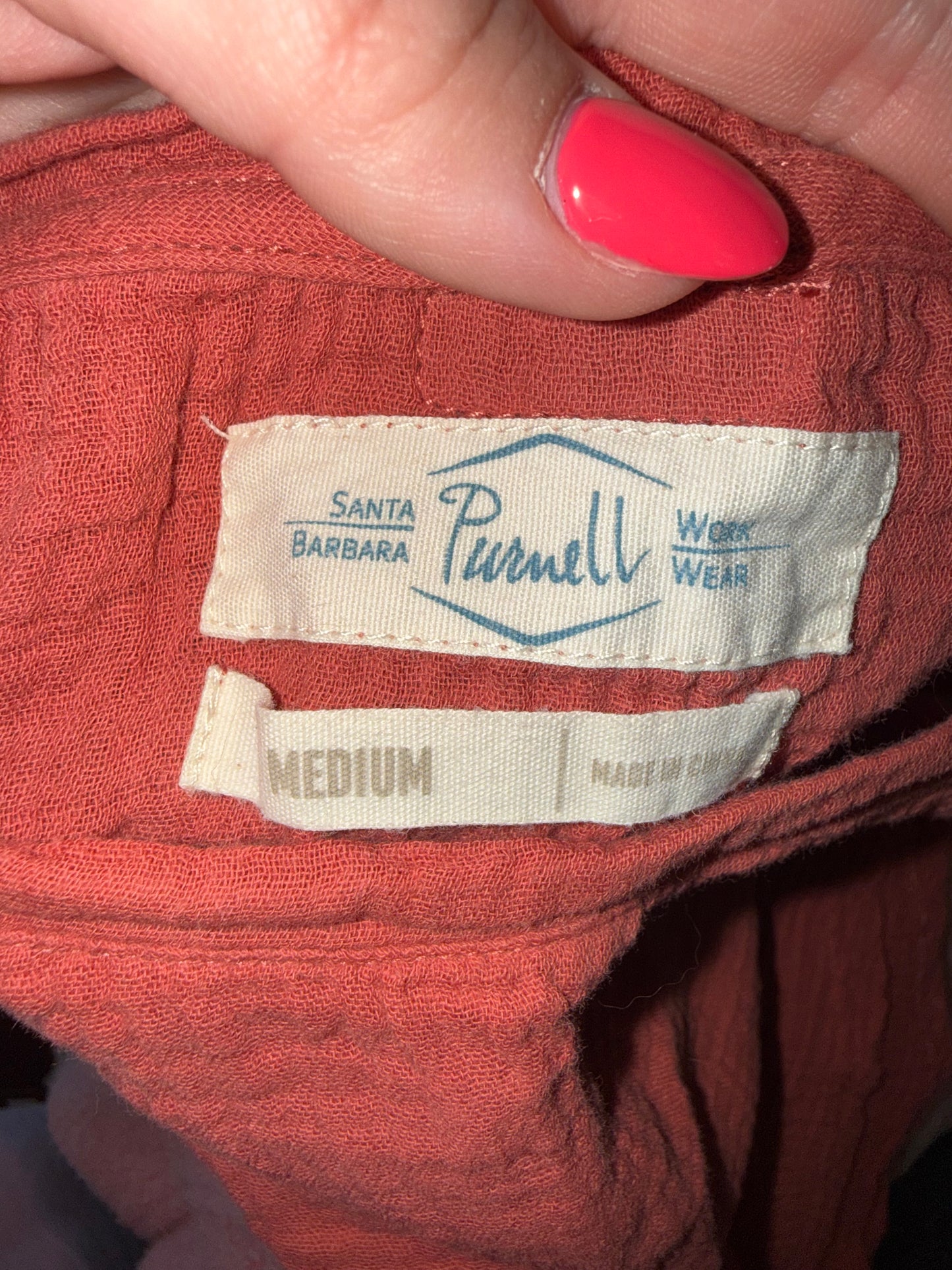 Purnell Santa Barbara (Medium) Coral Textured Tank Top