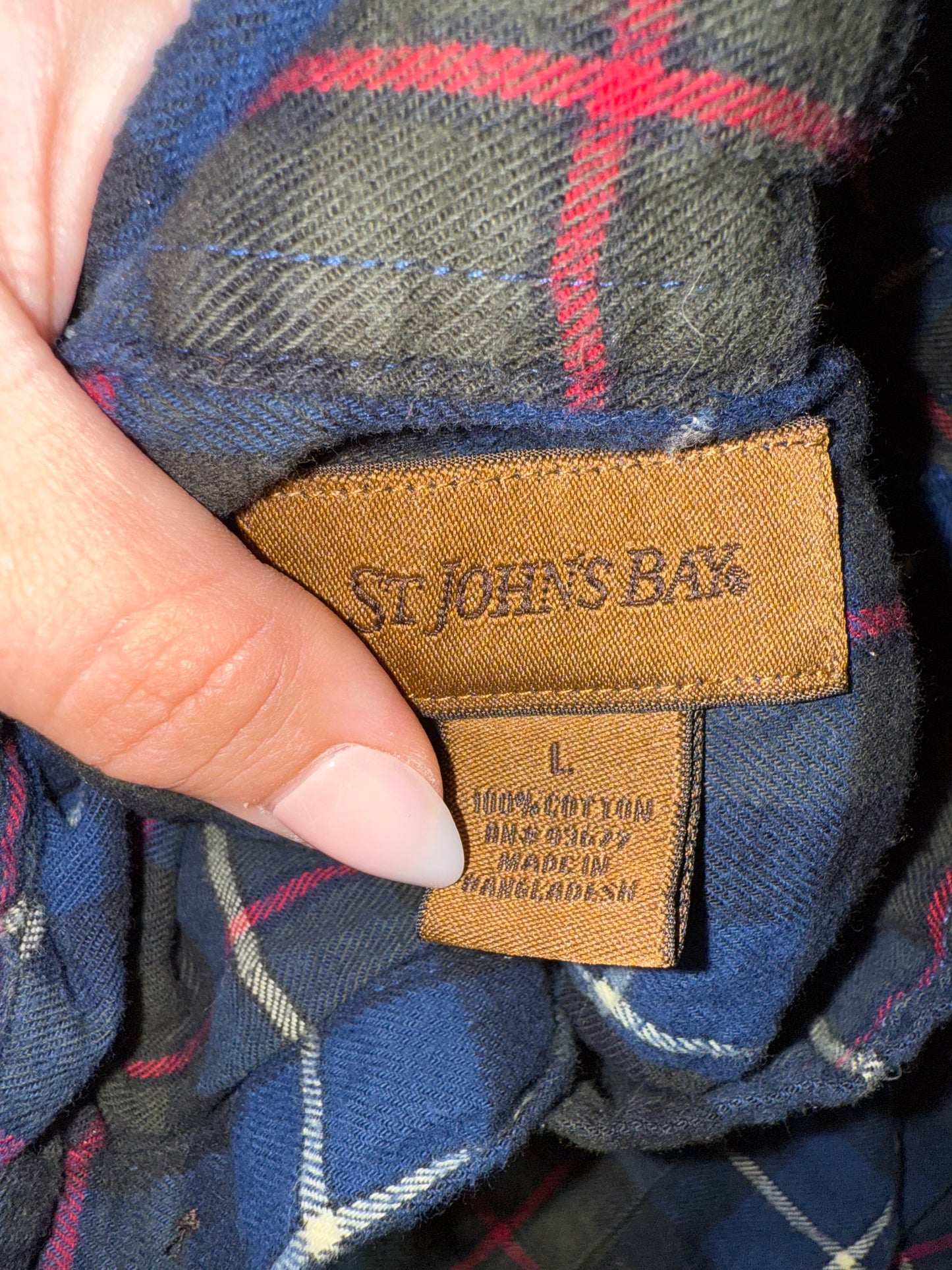 St. Johns Bay (Large) Green//Blue Plaid Button Up